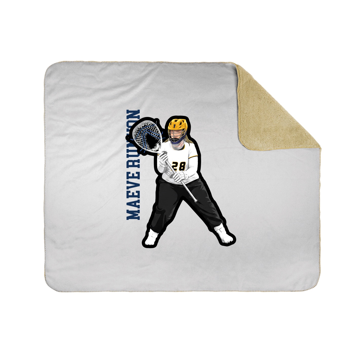 Throw Blanket — Name Vertical in White