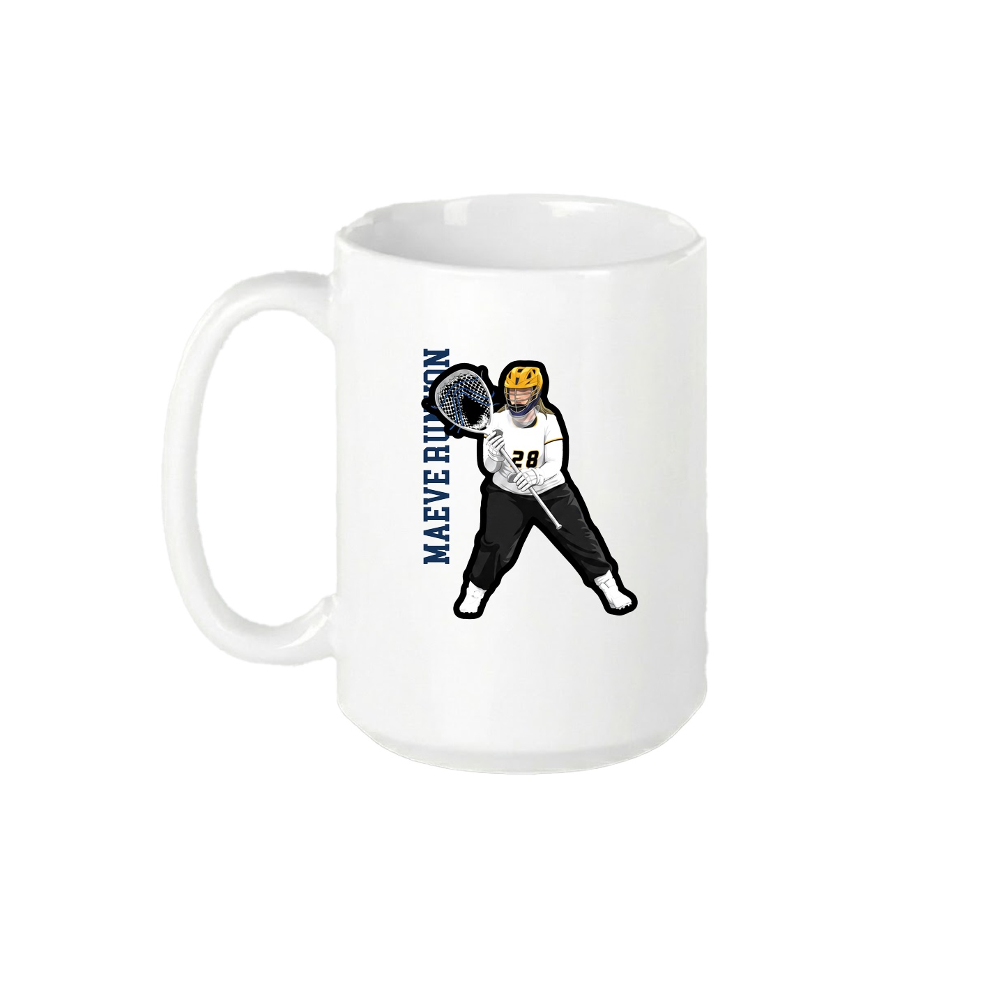 15oz Coffee Mug — Name Vertical in White