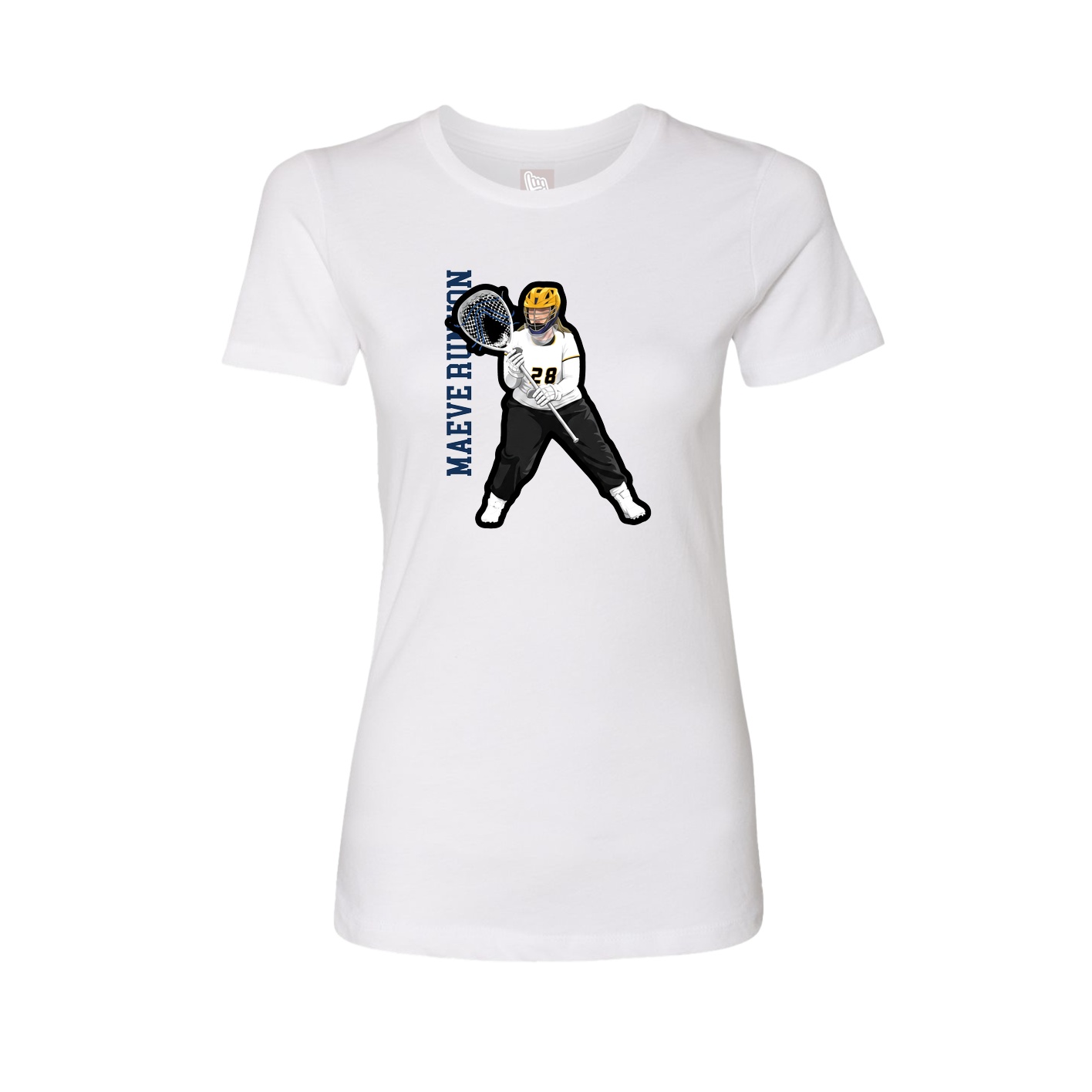 Womens Tee — Name Vertical in White