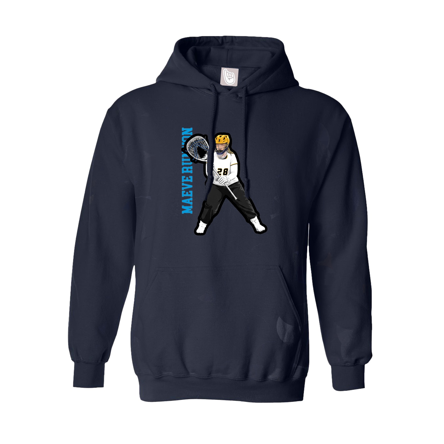 Youth Hoodie — Name Vertical in Navy