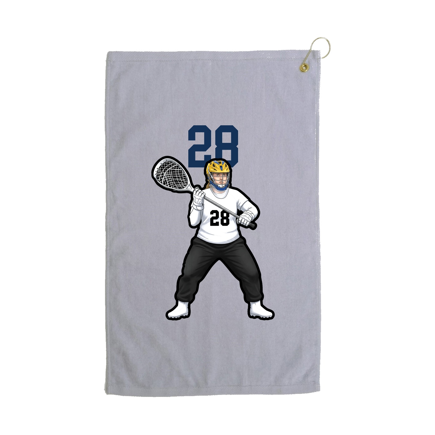 Golf Towel — Number Top in Grey