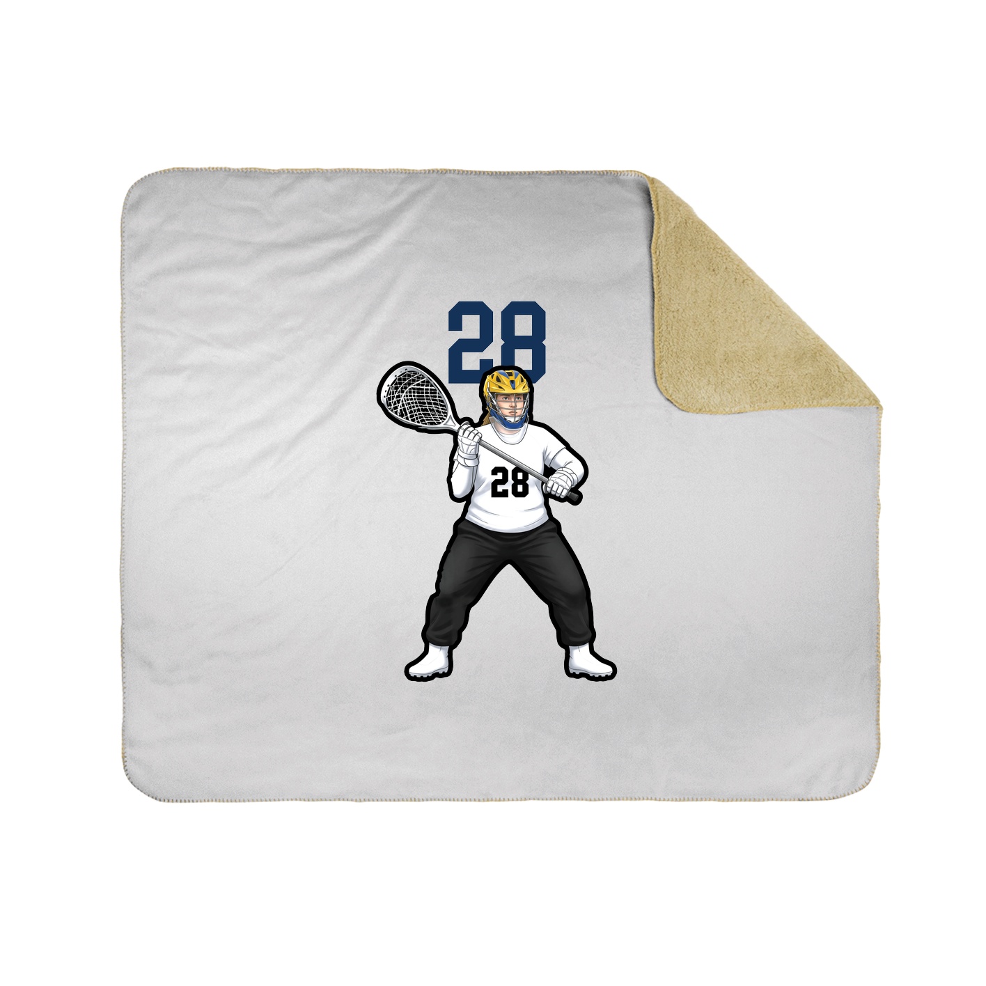 Throw Blanket — Number Top in White