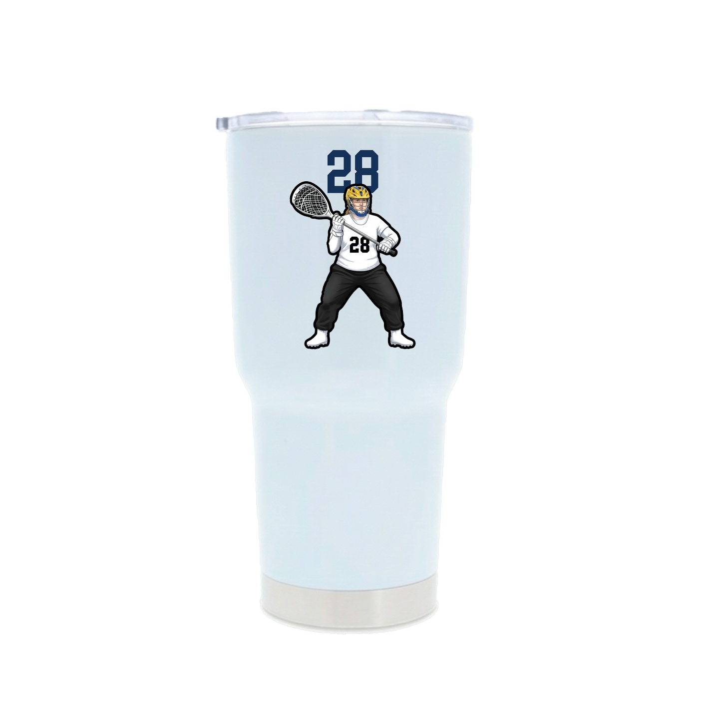 30oz Stainless Steel Tumbler — Number Top in White