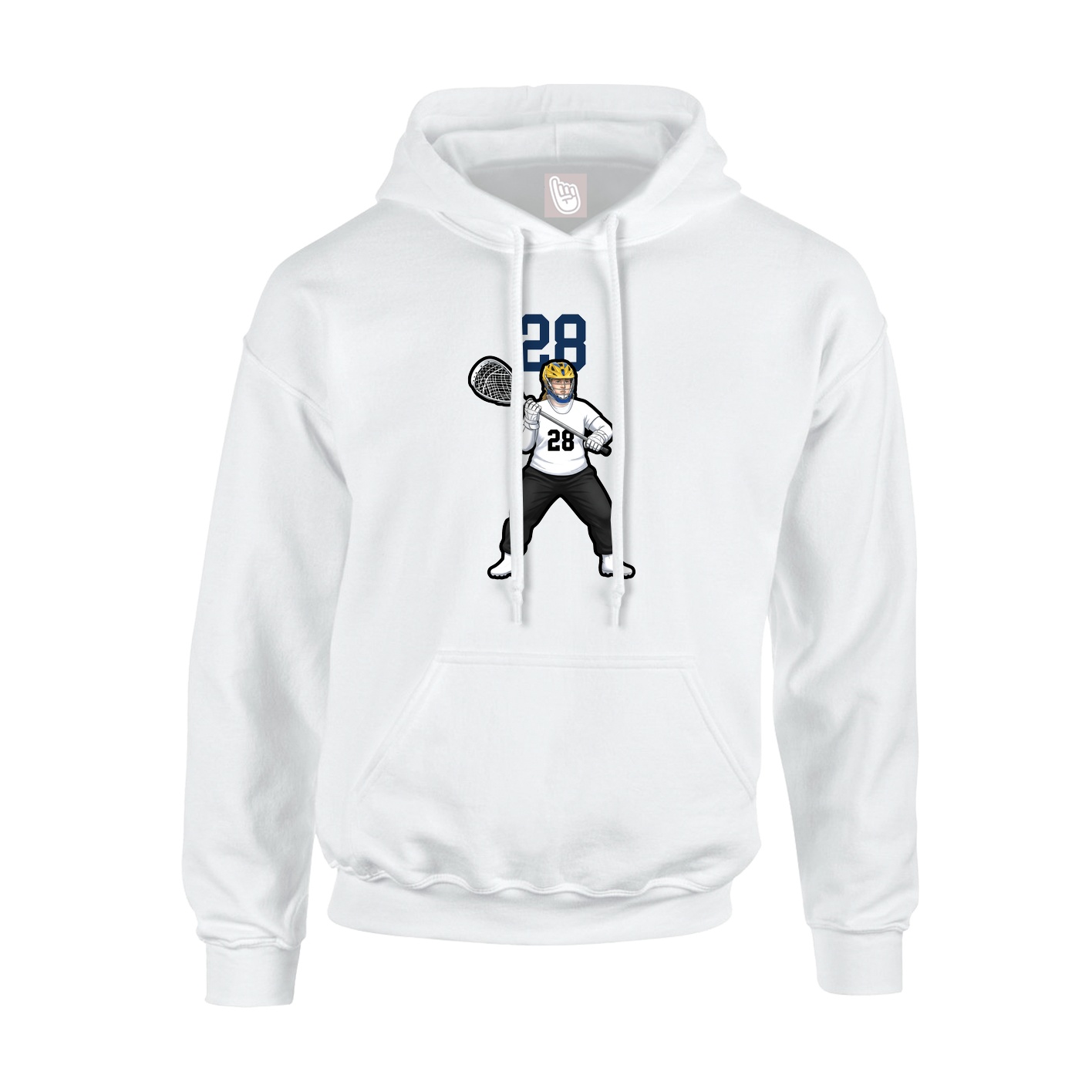 Youth Hoodie — Number Top in White