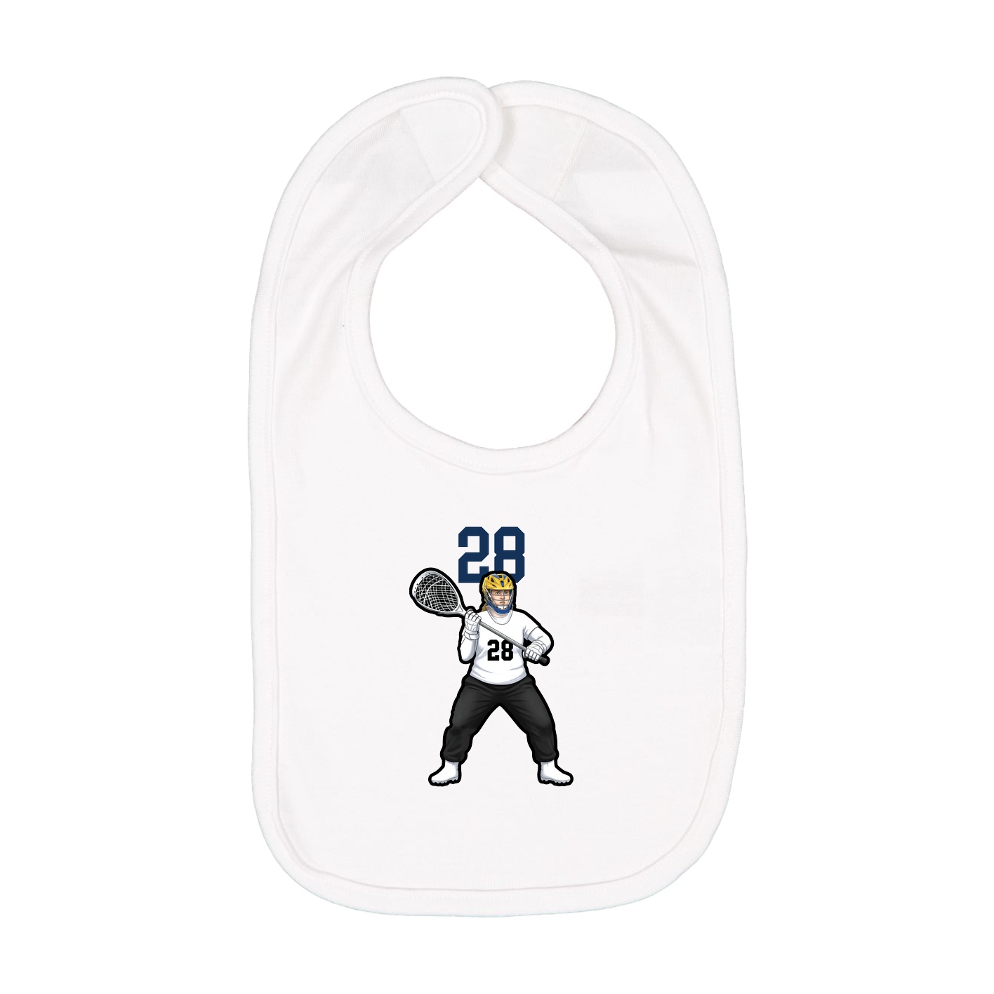 Infant Bib — Number Top in White