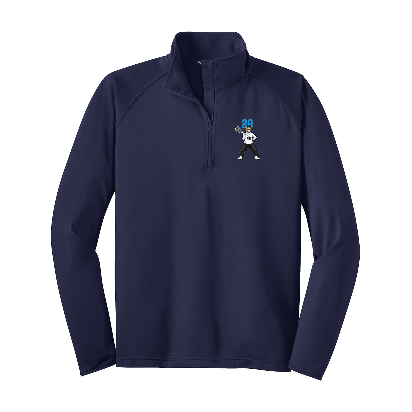 Q-Zip Pullover — Number Top in Navy