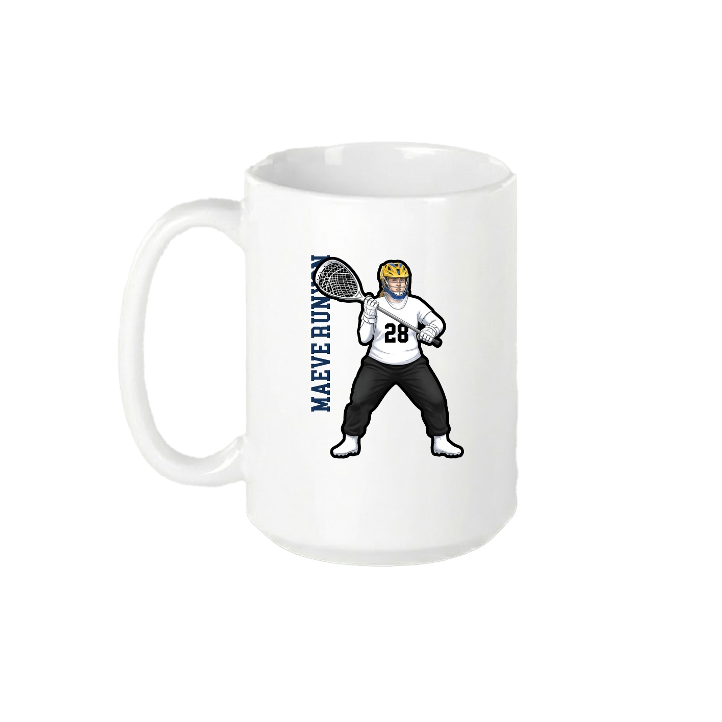 15oz Coffee Mug — Name Vertical in White