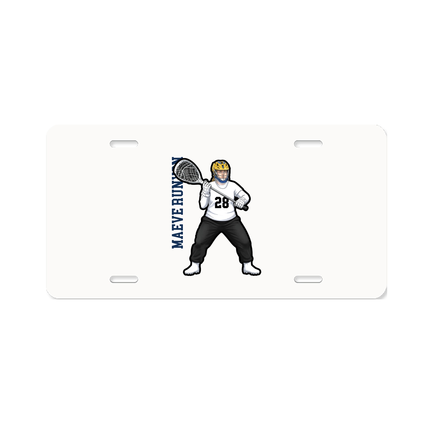 License Plate — Name Vertical in Classic