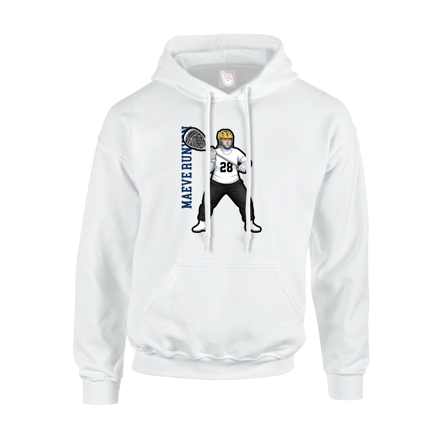 Hoodie — Name Vertical in White