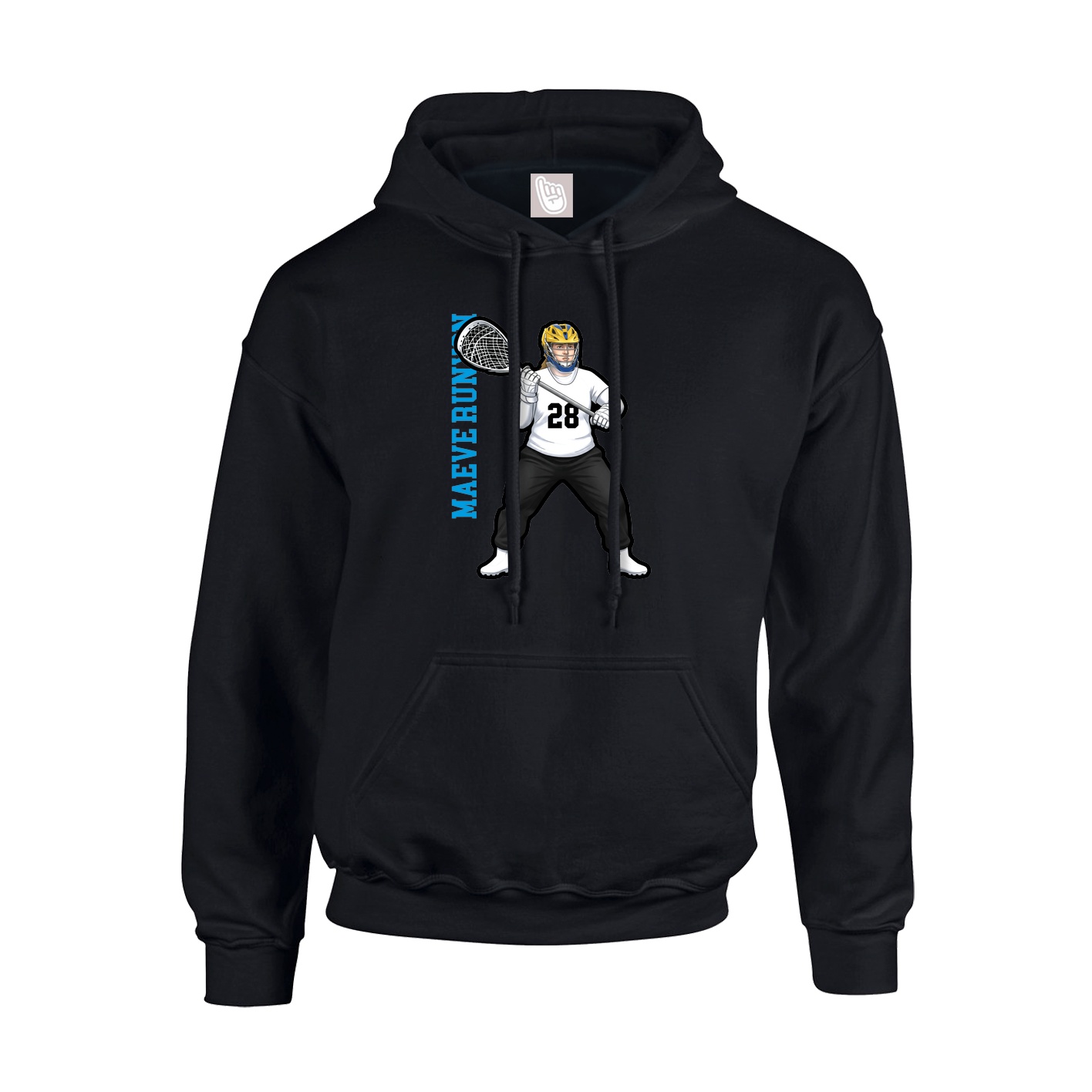Youth Hoodie — Name Vertical in Black