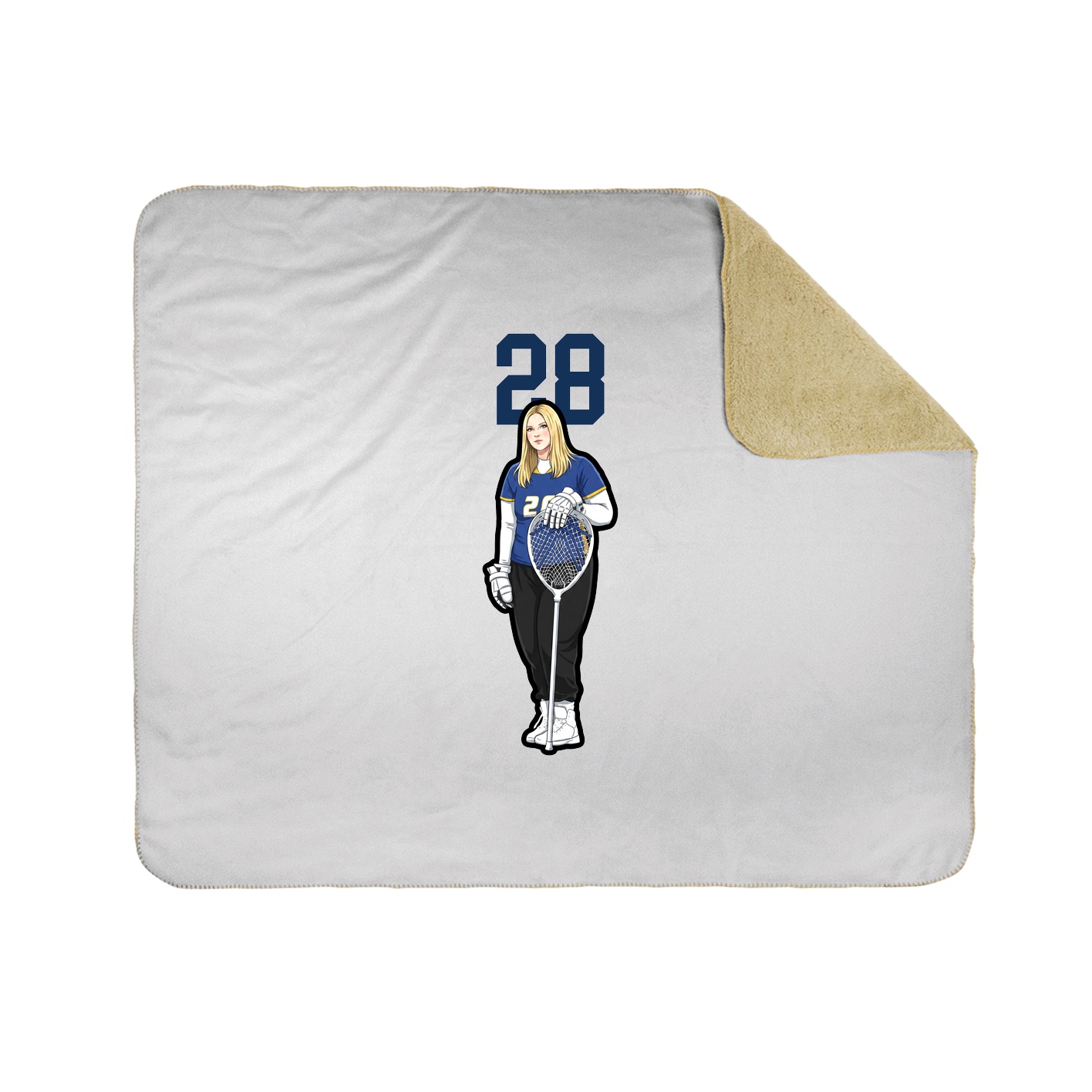 Throw Blanket — Number Top in White