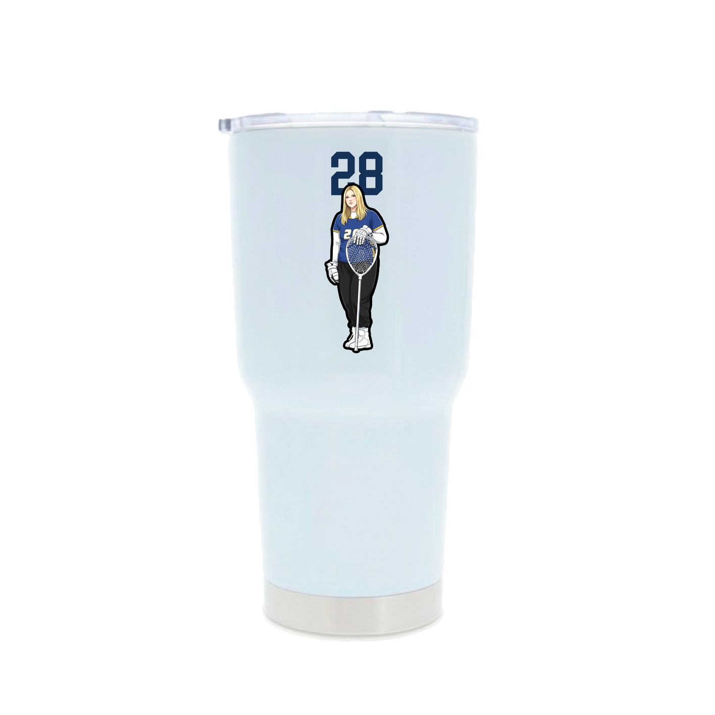 30oz Stainless Steel Tumbler — Number Top in White
