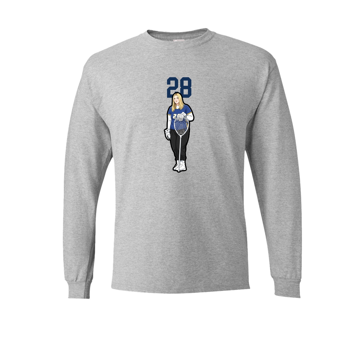 Long Sleeve Tee — Number Top in Grey
