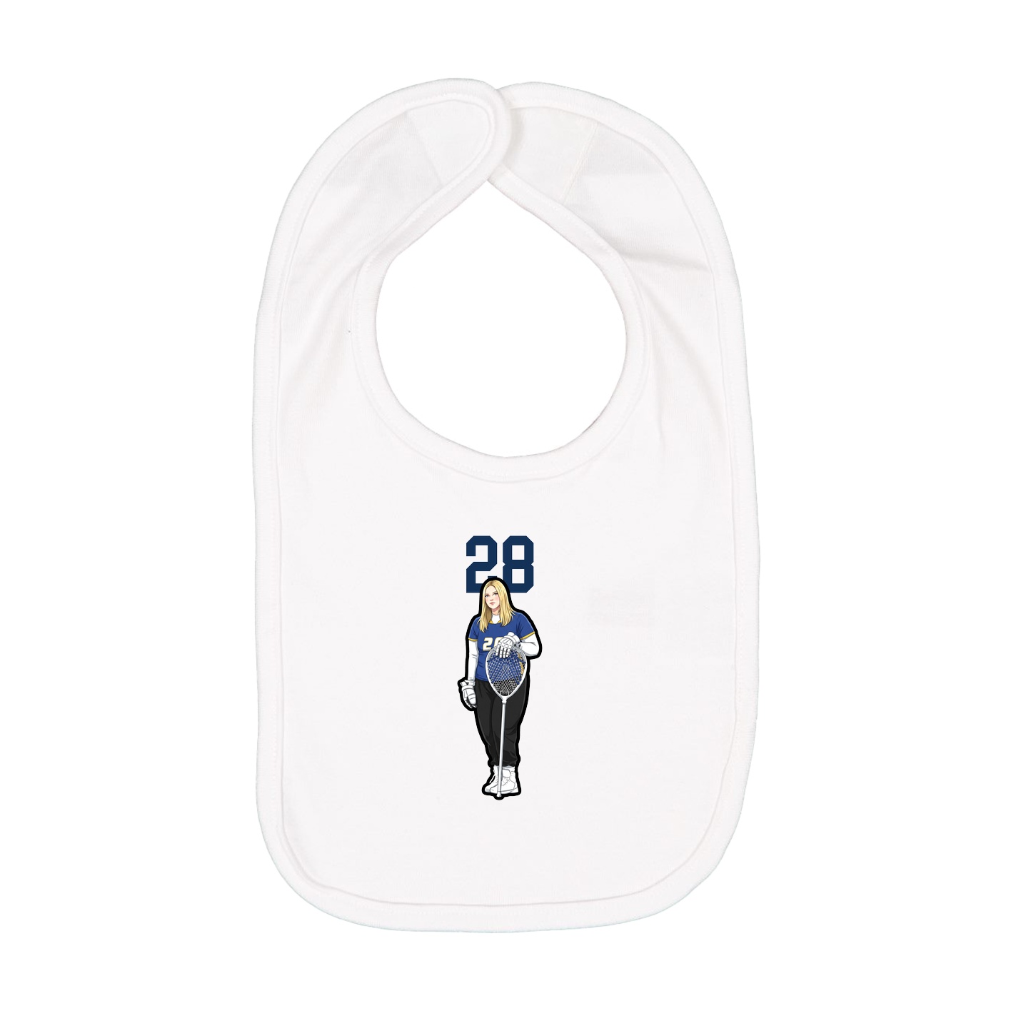 Infant Bib — Number Top in White