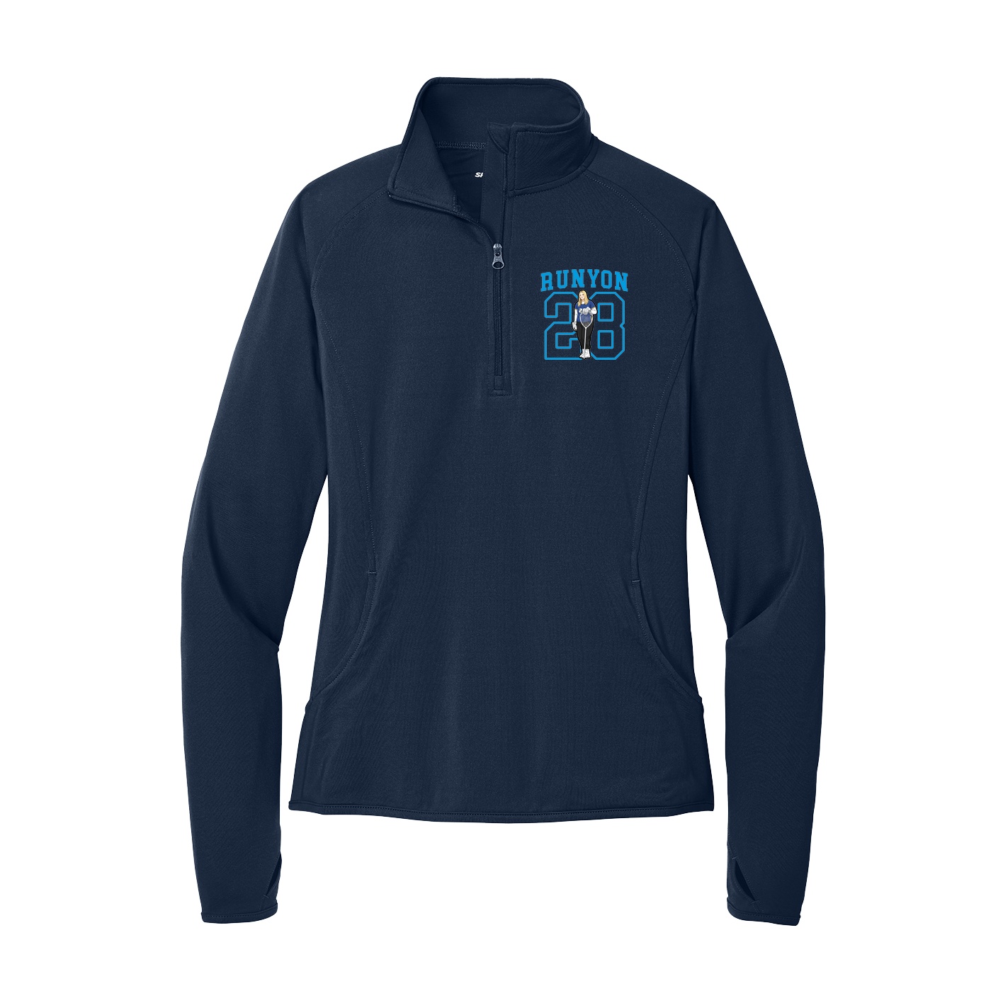 Women's Q-Zip Pullover — Shirsey in Navy