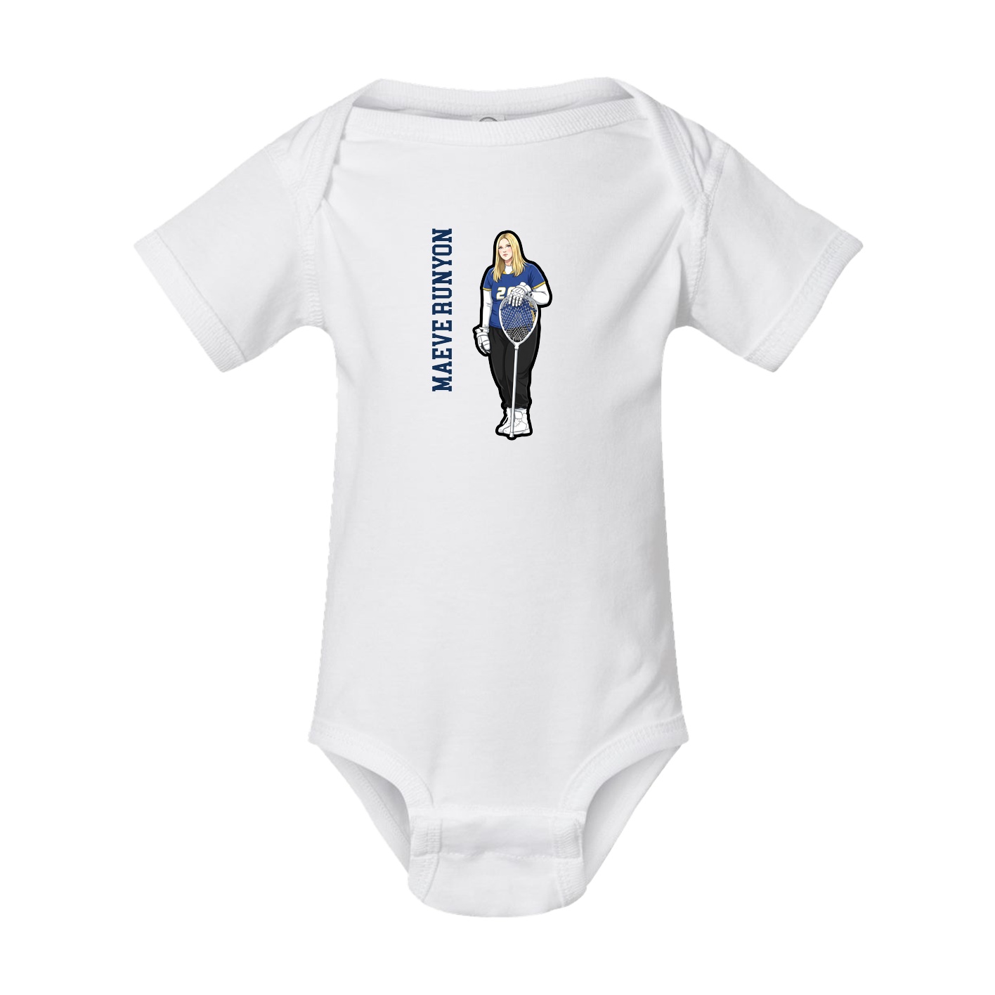 Baby Onesie — Name Vertical in White