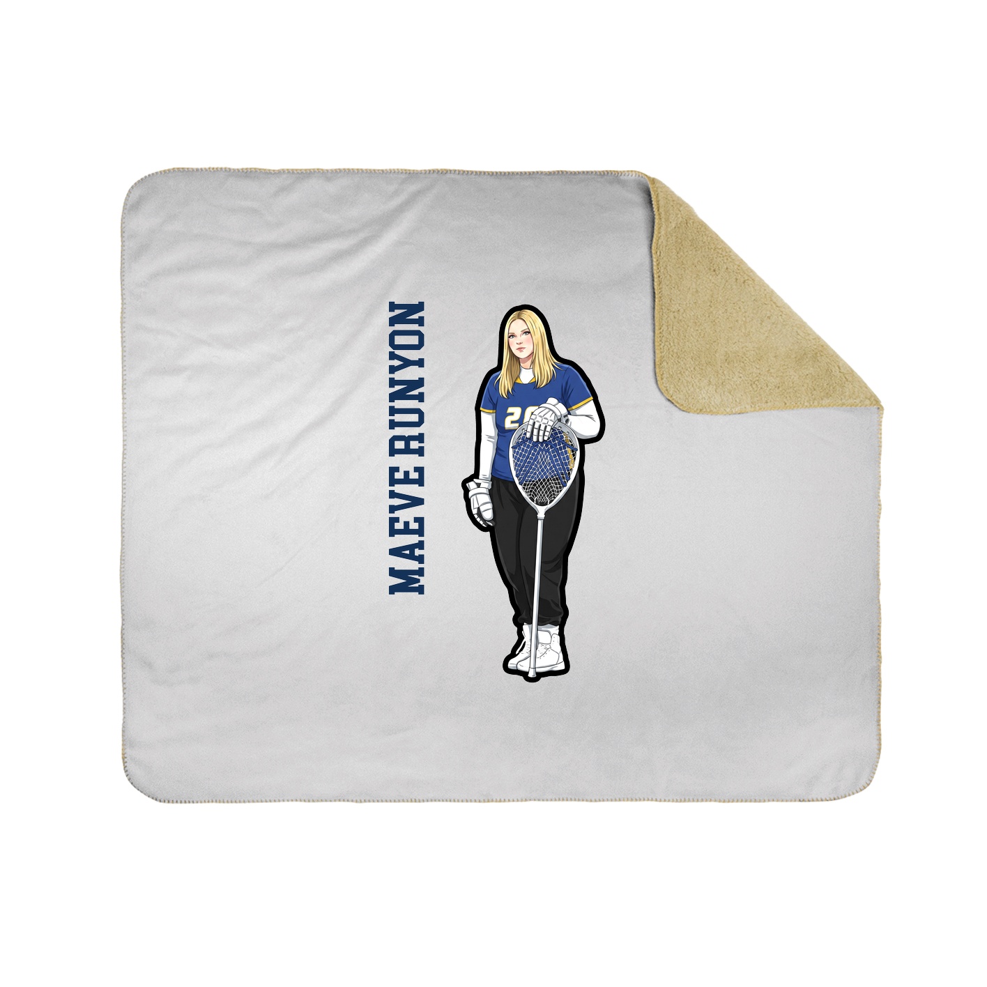 Throw Blanket — Name Vertical in White