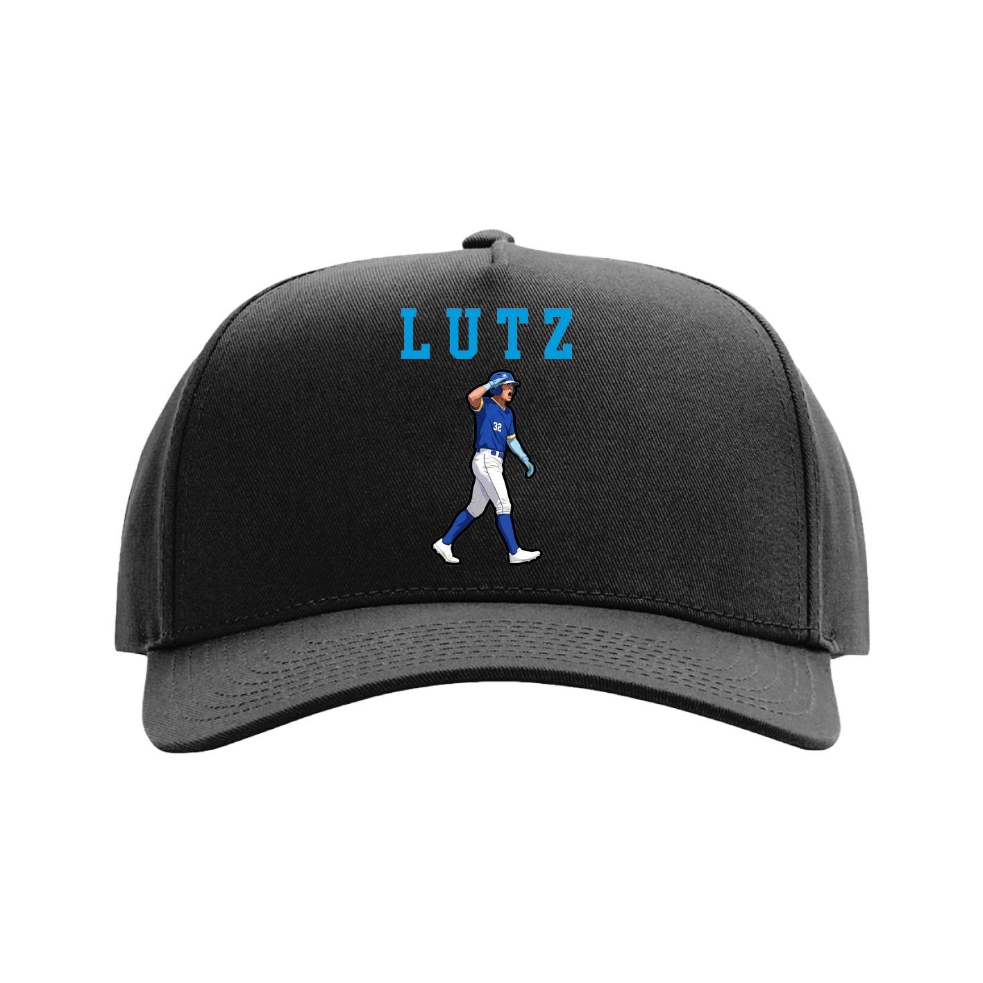Full Fabric Five-Panel Champ Cap — Shirsey in Black