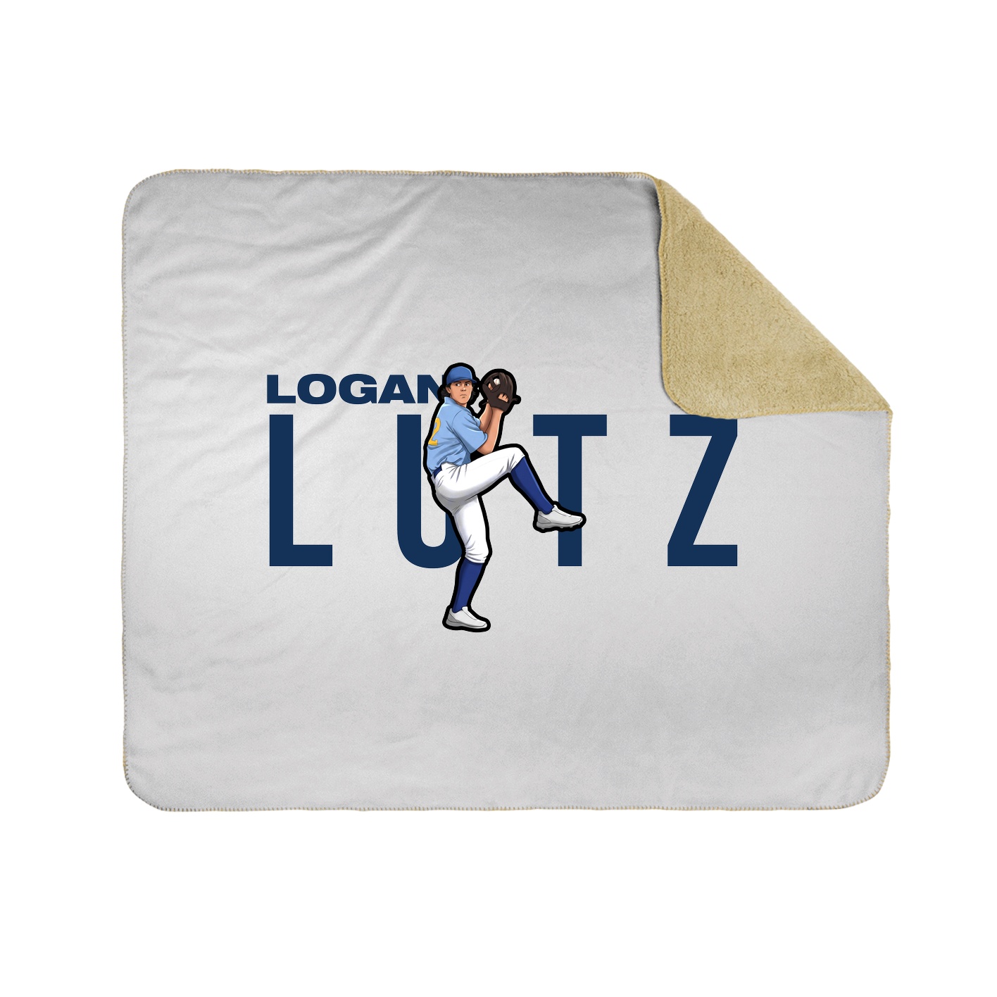 Throw Blanket — Player Name in White