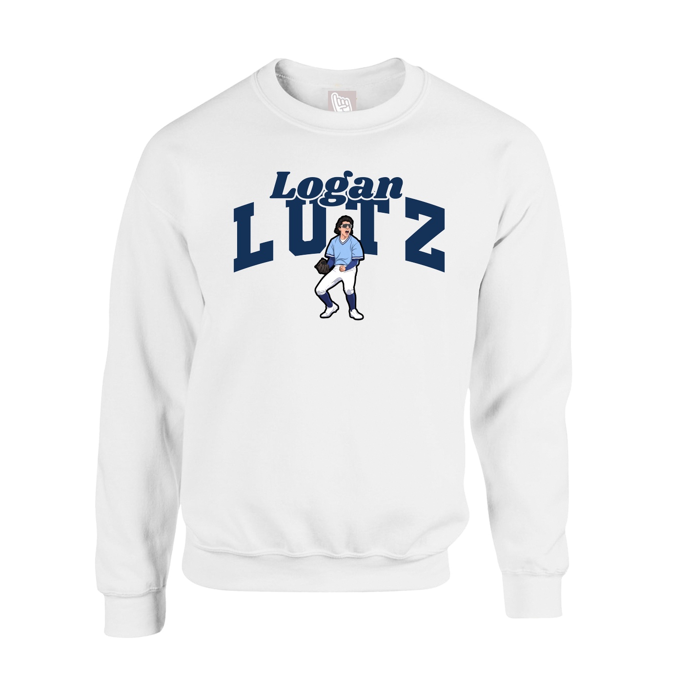 Fleece Crew — Signature Arch in White