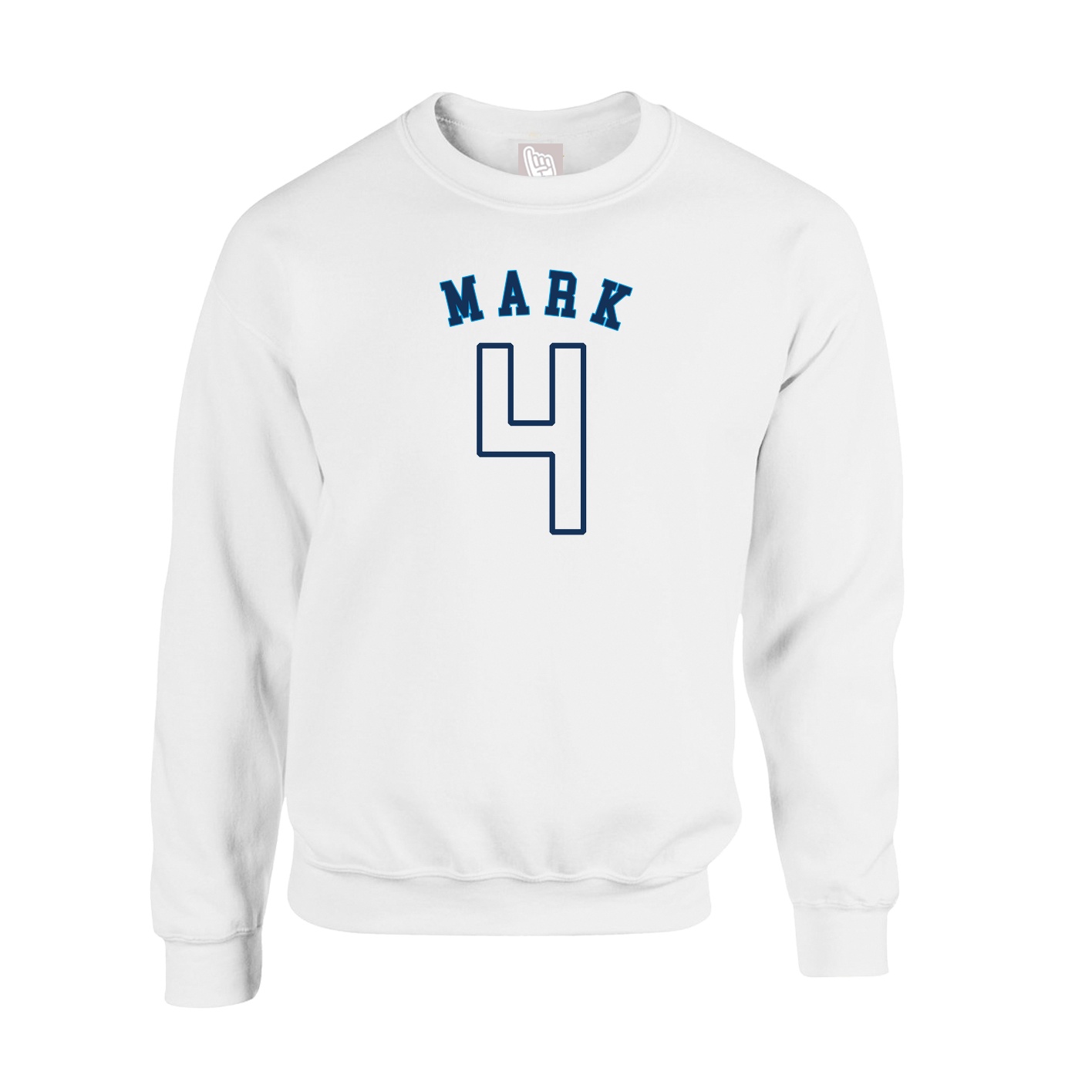 Fleece Crew — Shirsey Arch in White