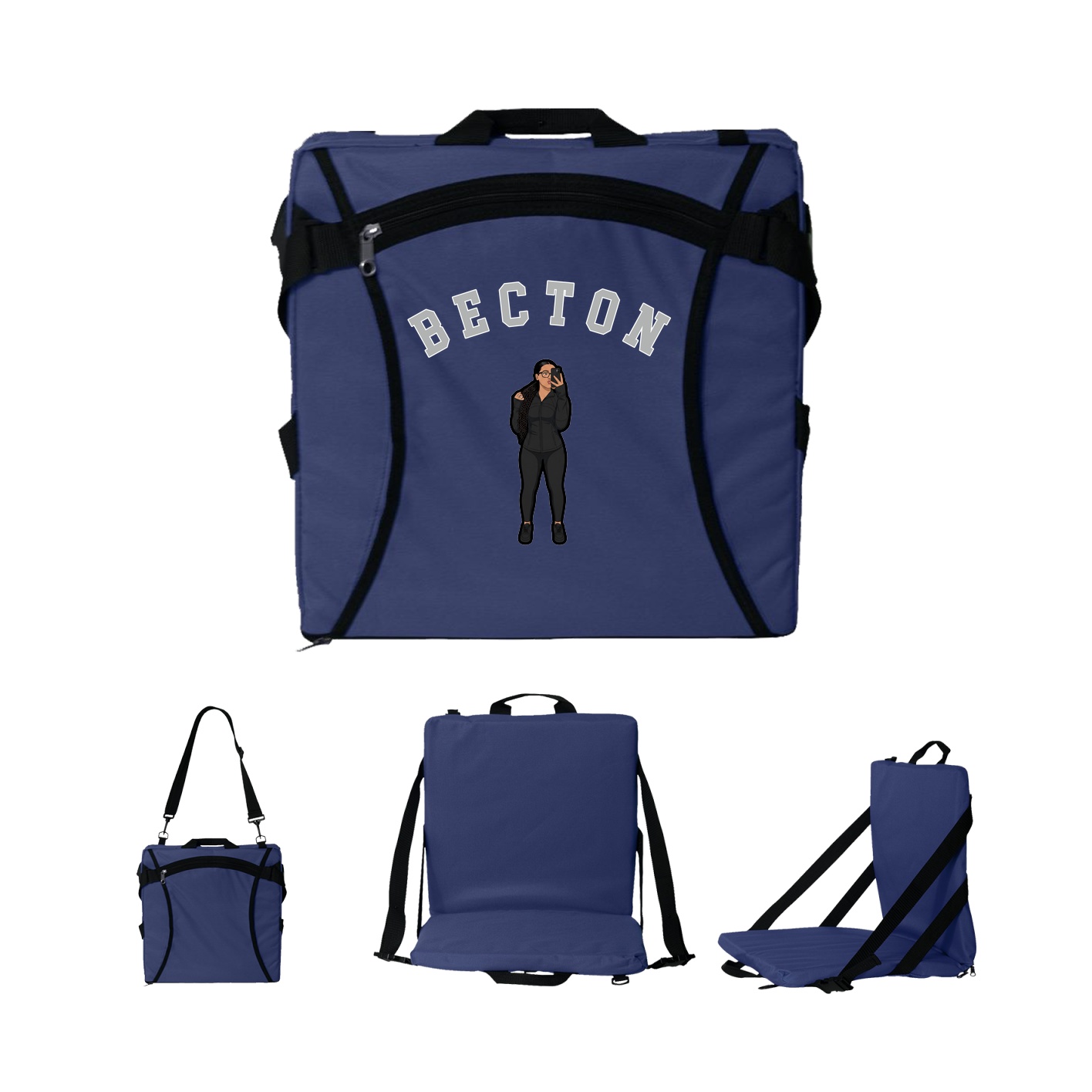Folding Stadium Seat — Shirsey Arch in Navy