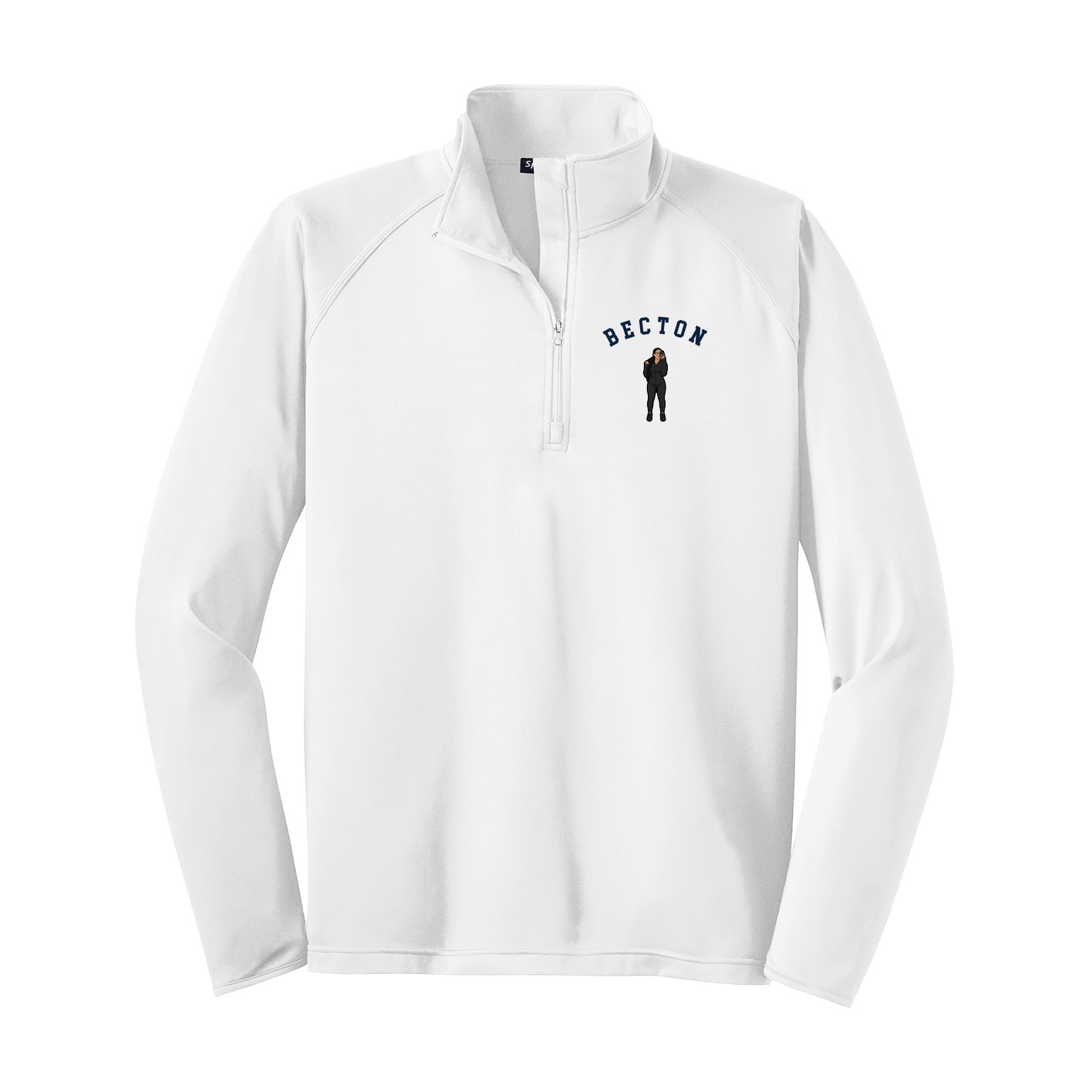 Q-Zip Pullover — Shirsey Arch in White