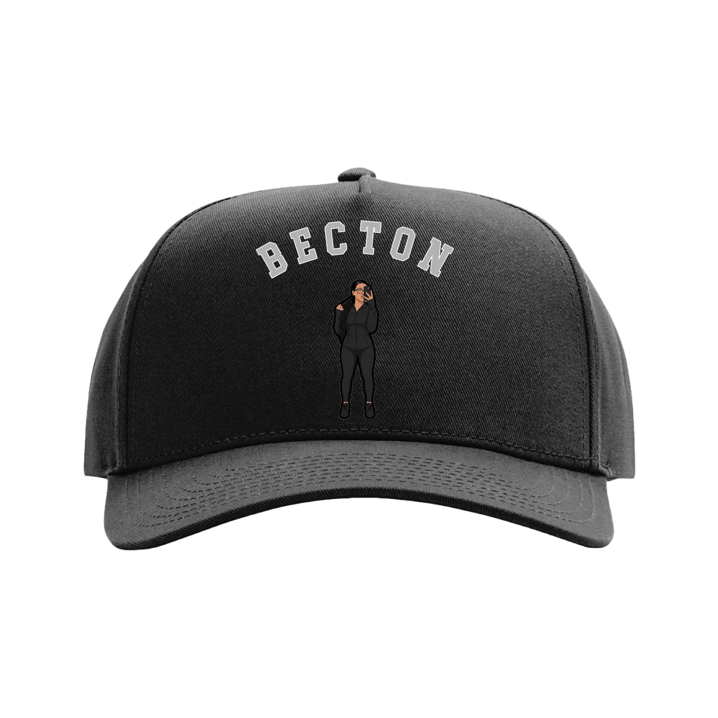 Full Fabric Five-Panel Champ Cap — Shirsey Arch in Black
