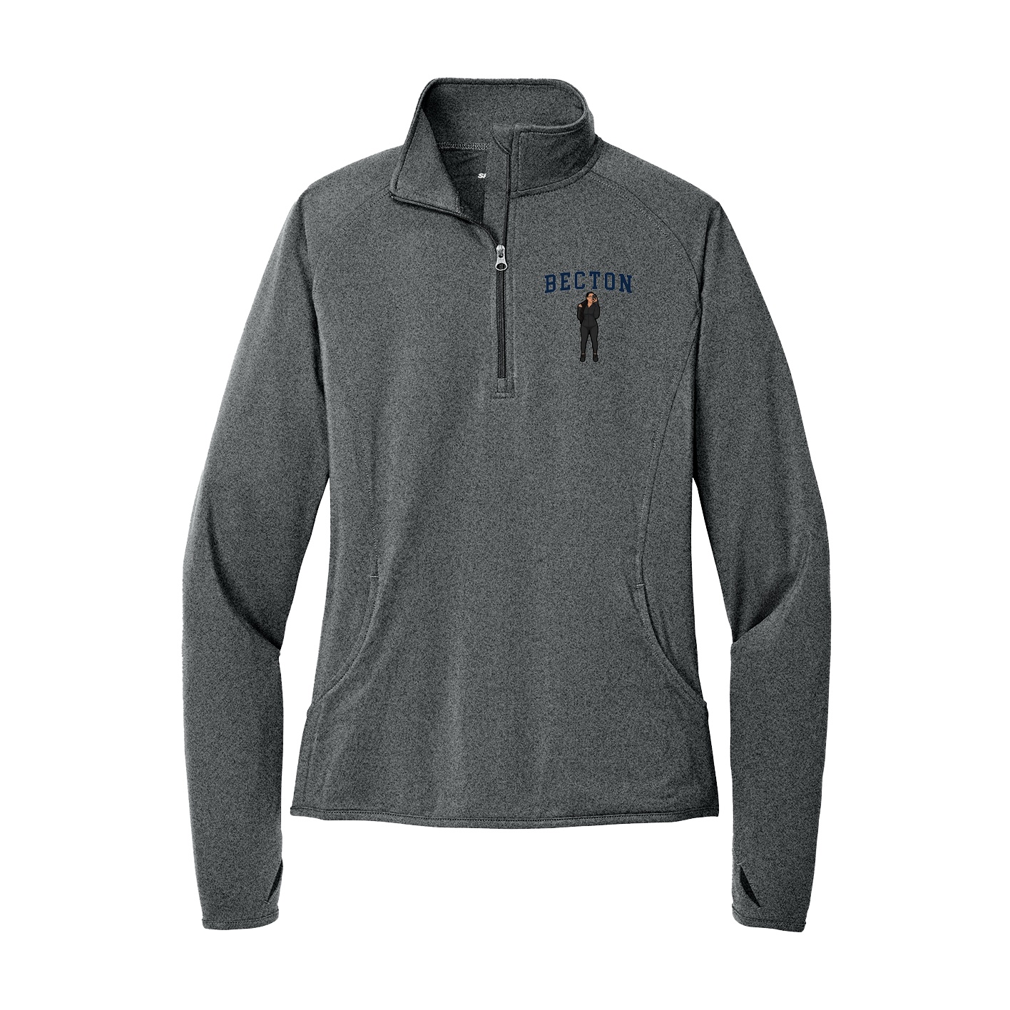 Women's Q-Zip Pullover — Shirsey in Grey