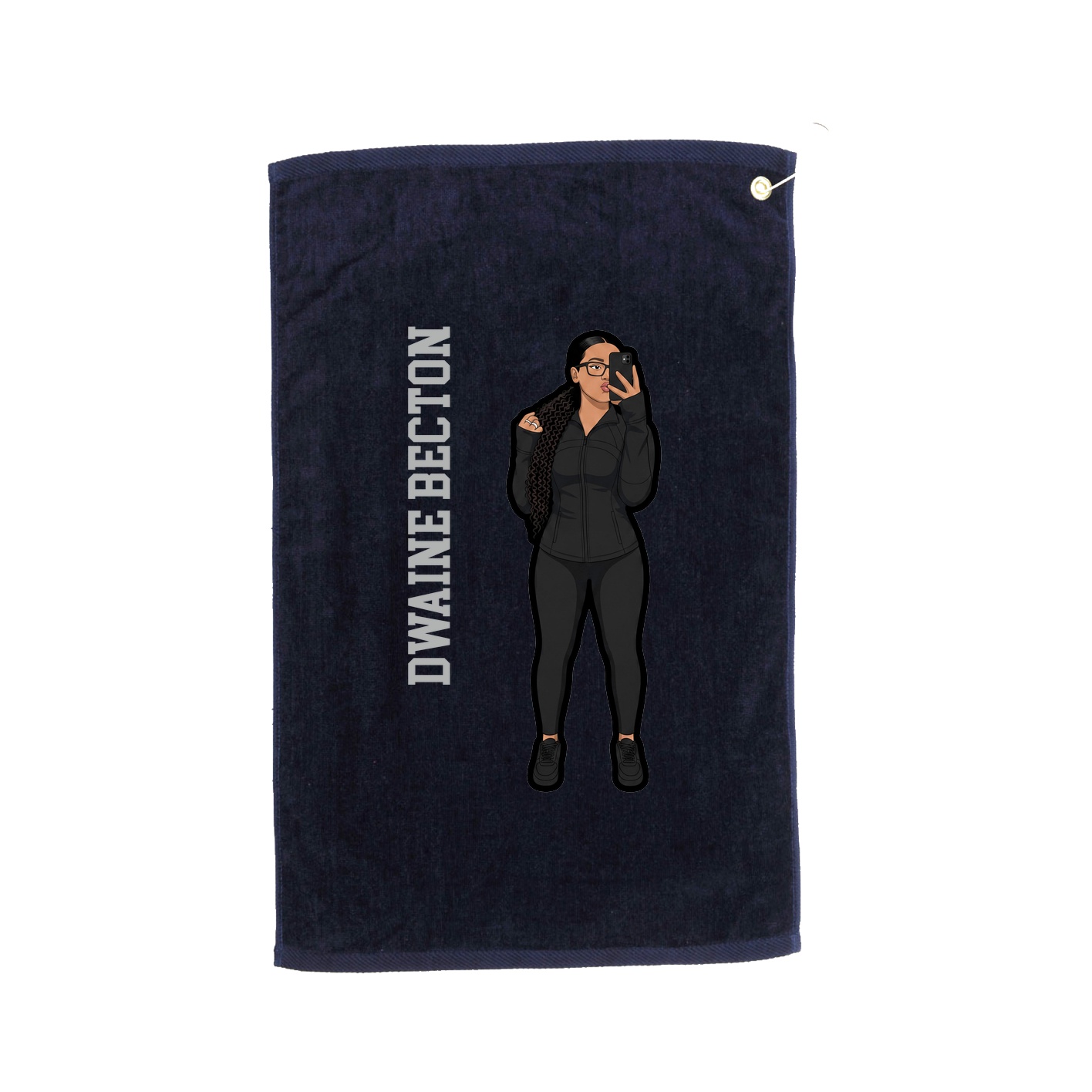 Golf Towel — Name Vertical in Navy
