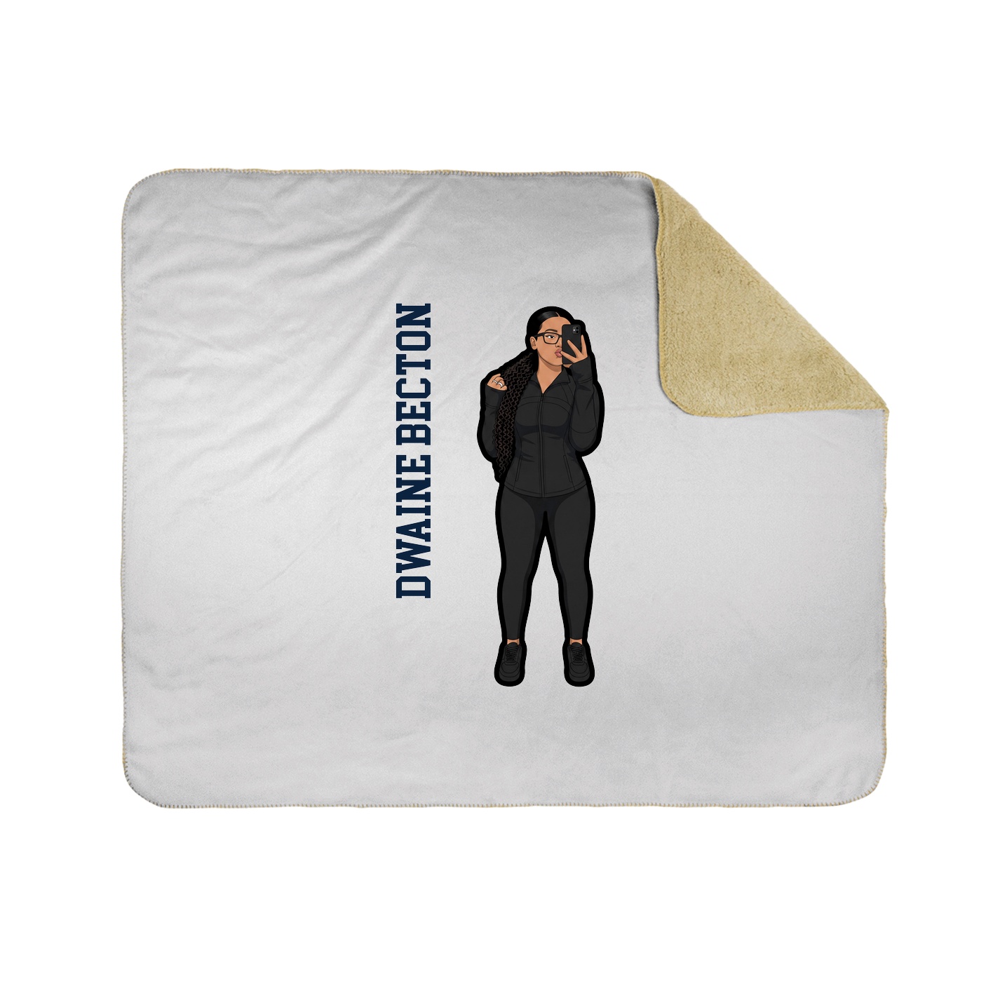 Throw Blanket — Name Vertical in White