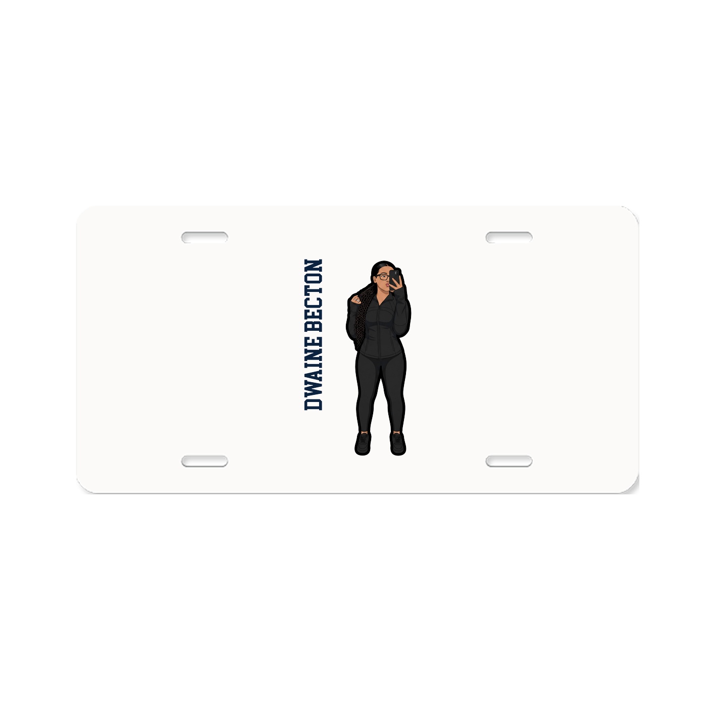 License Plate — Name Vertical in Classic