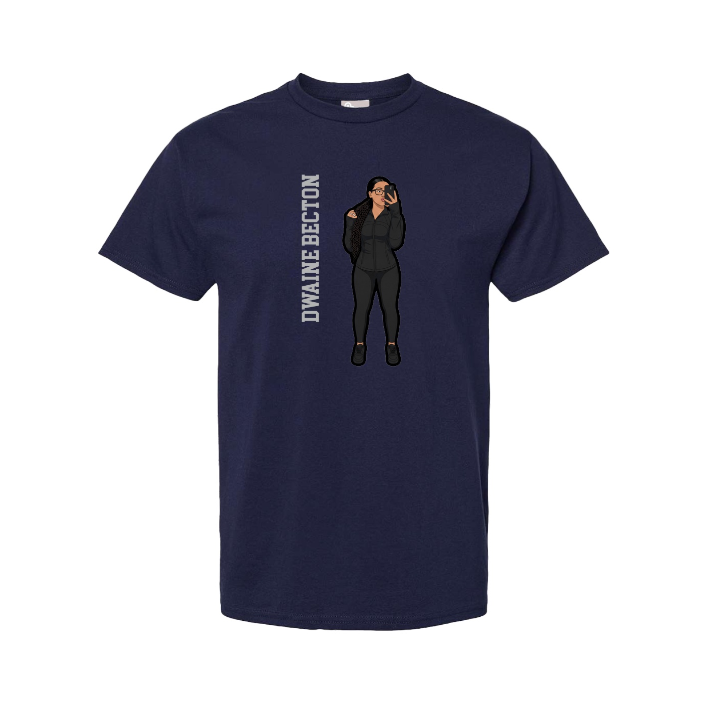 Tee — Name Vertical in Navy
