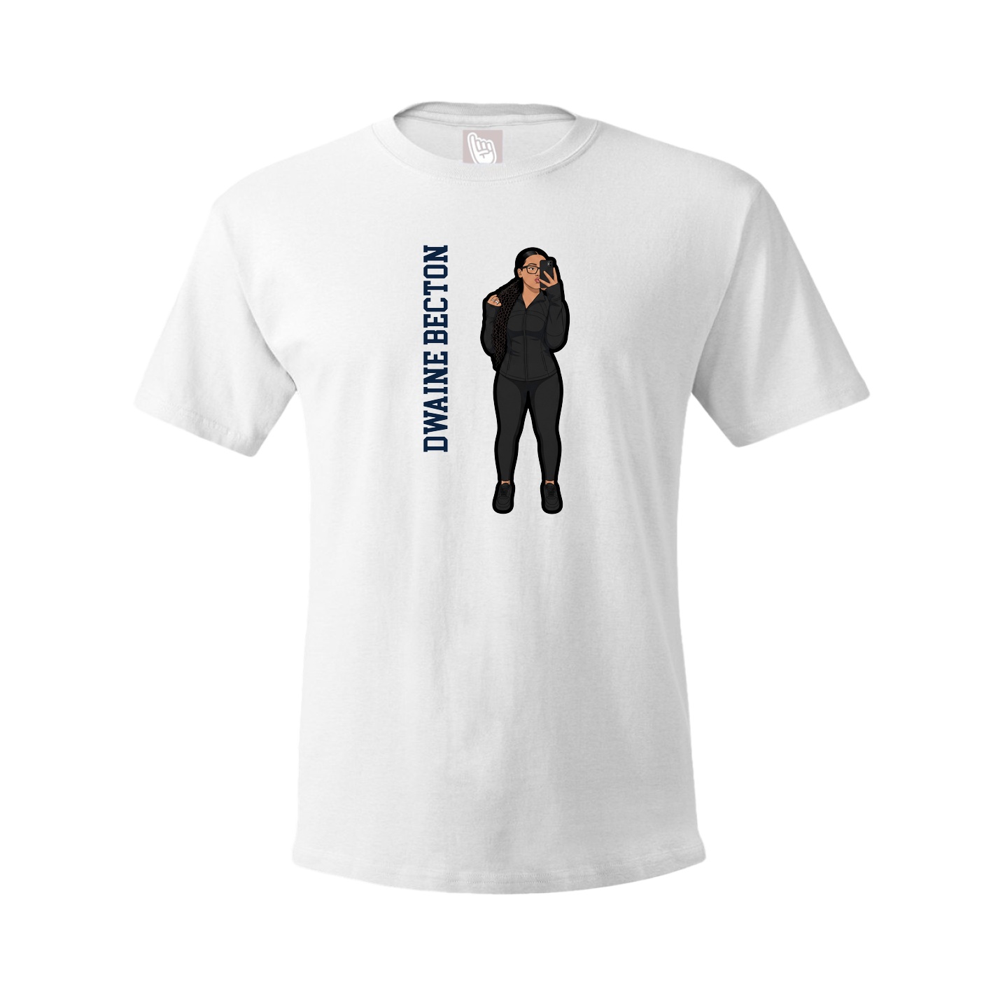 Tee — Name Vertical in White