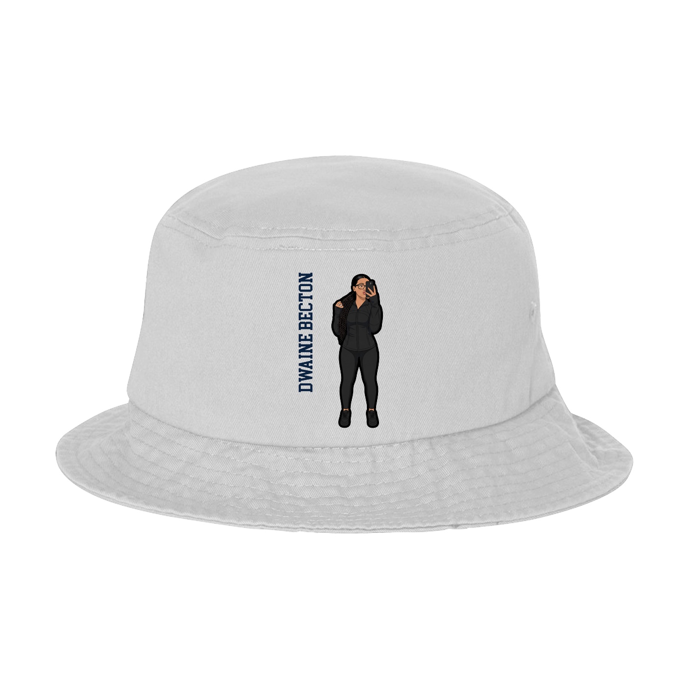Bucket Cap — Name Vertical in White