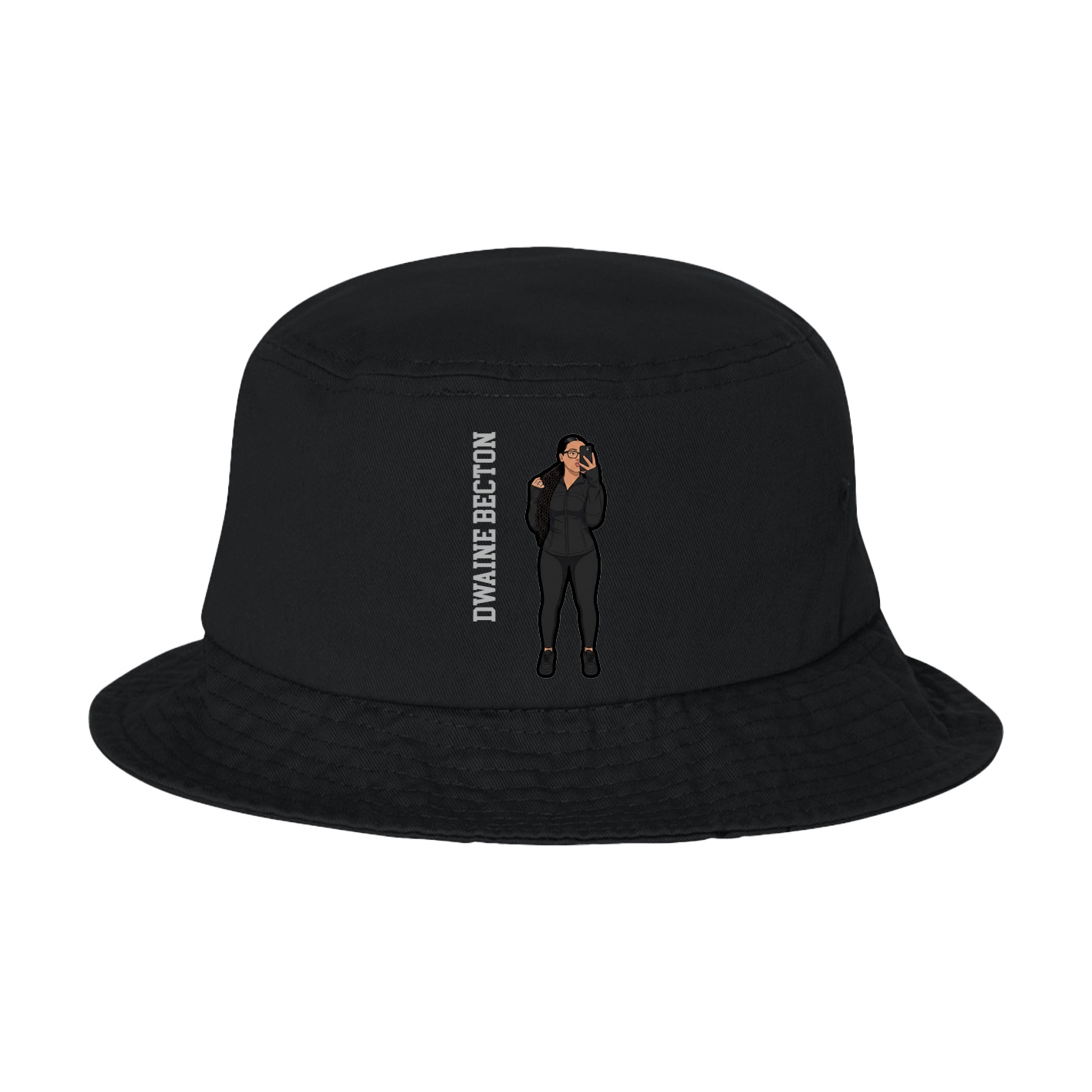 Bucket Cap — Name Vertical in Black