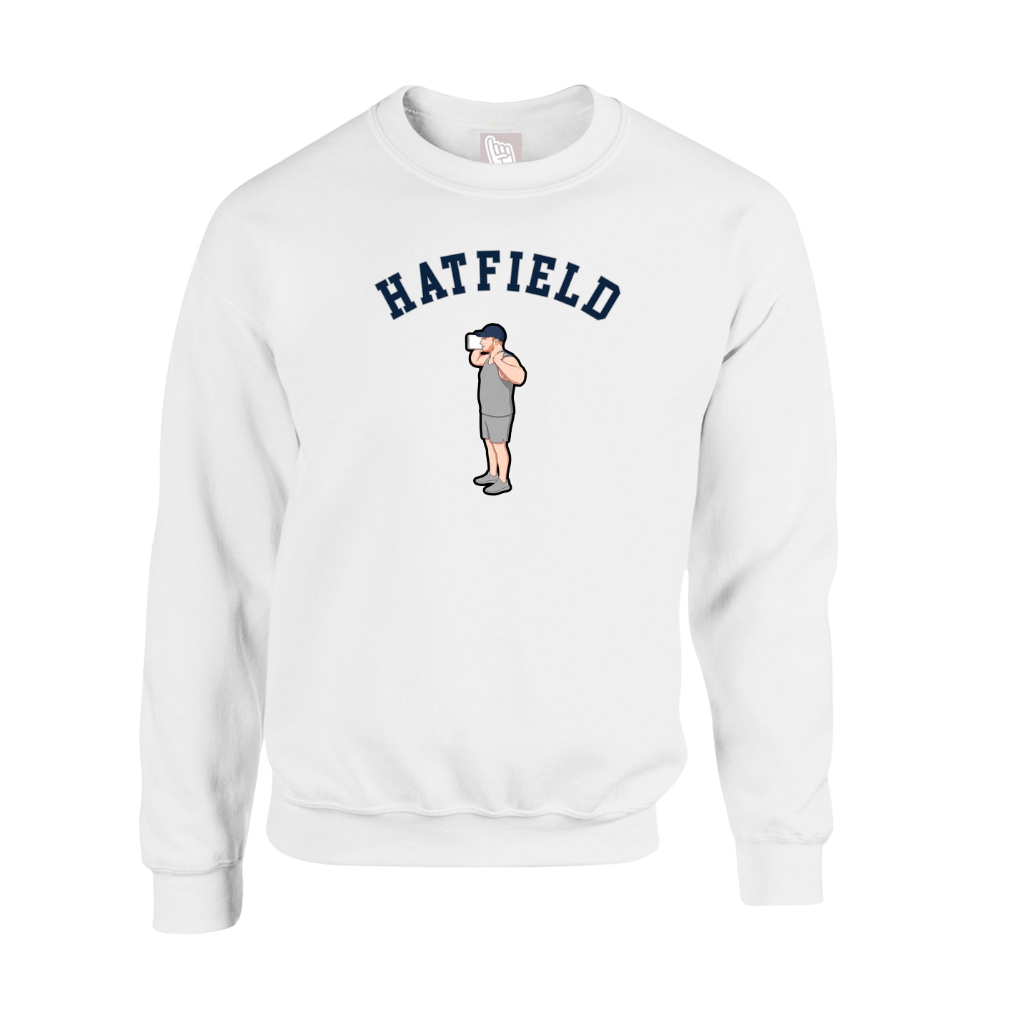 Fleece Crew — Shirsey Arch in White