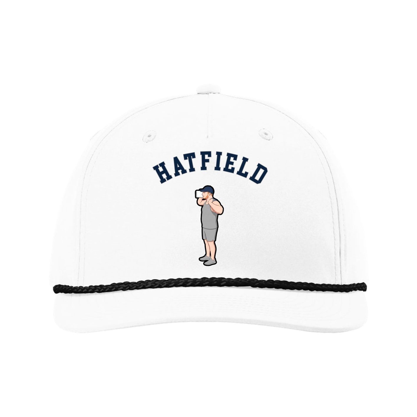 Five-Panel Classic Rope Cap — Shirsey Arch in White