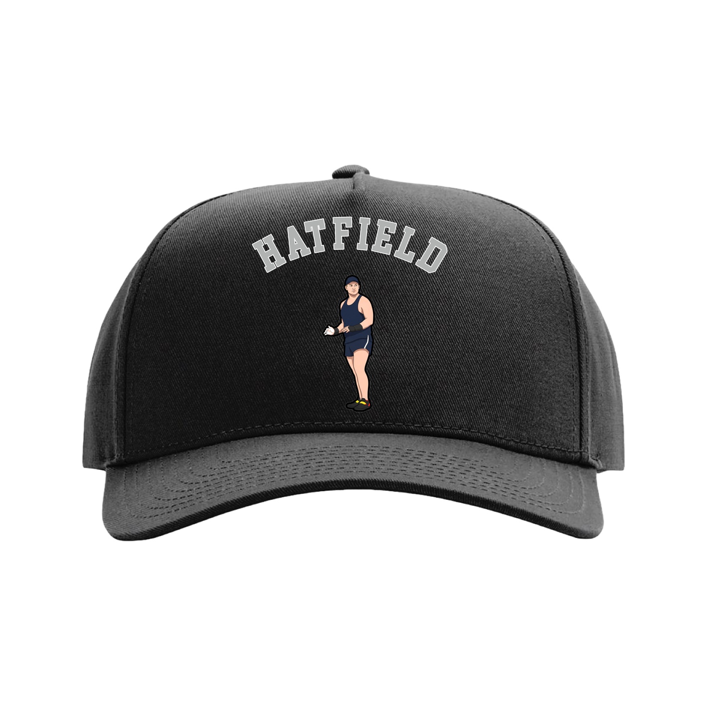 Full Fabric Five-Panel Champ Cap — Shirsey Arch in Black