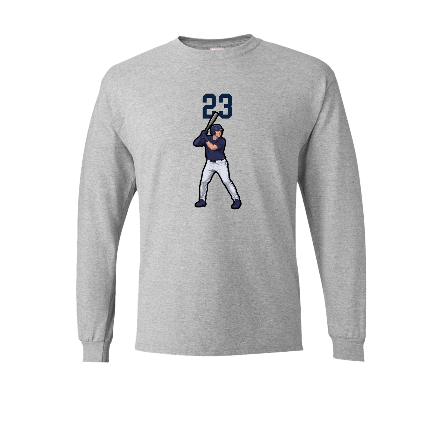 Long Sleeve Tee — Number Top in Grey