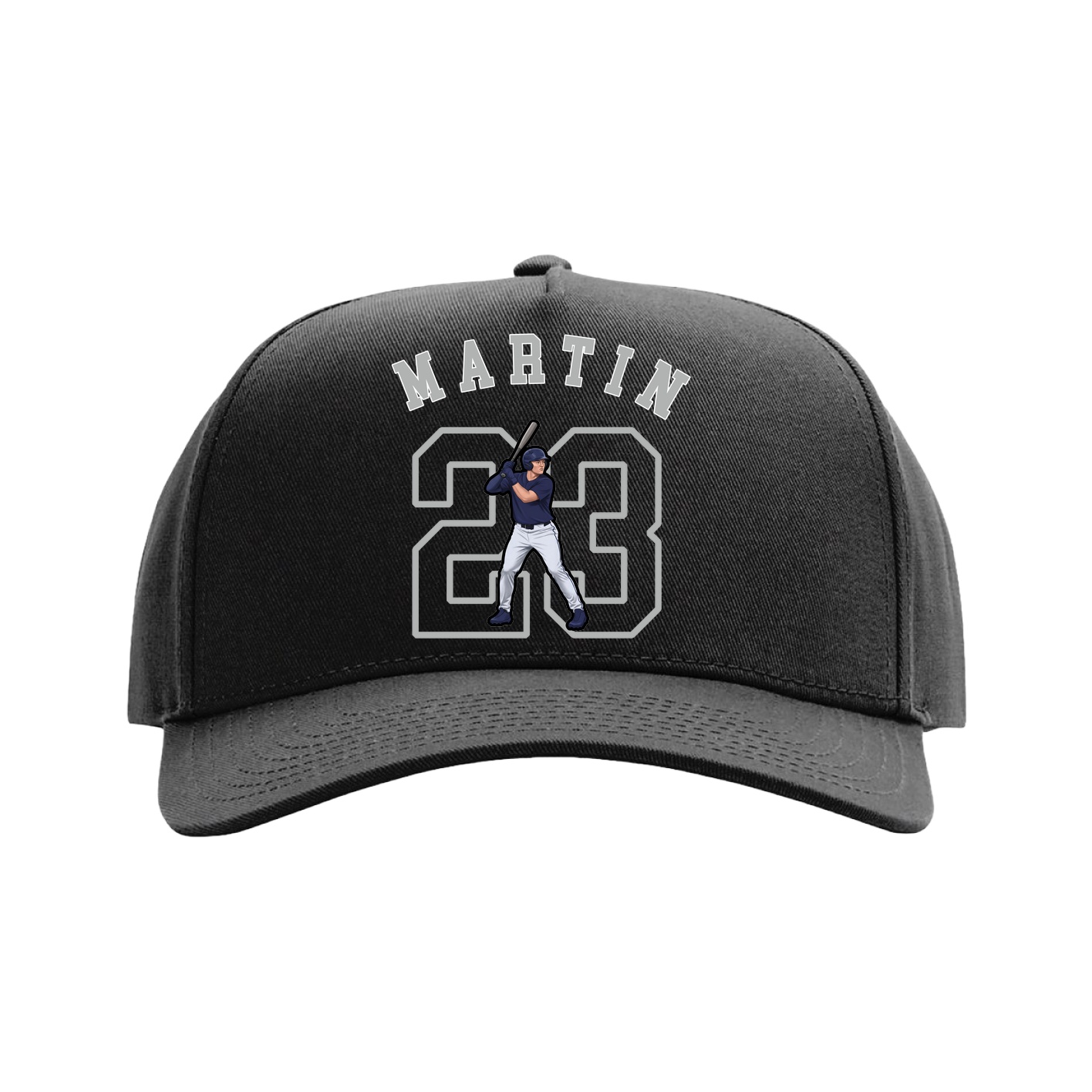 Full Fabric Five-Panel Champ Cap — Shirsey Arch in Black