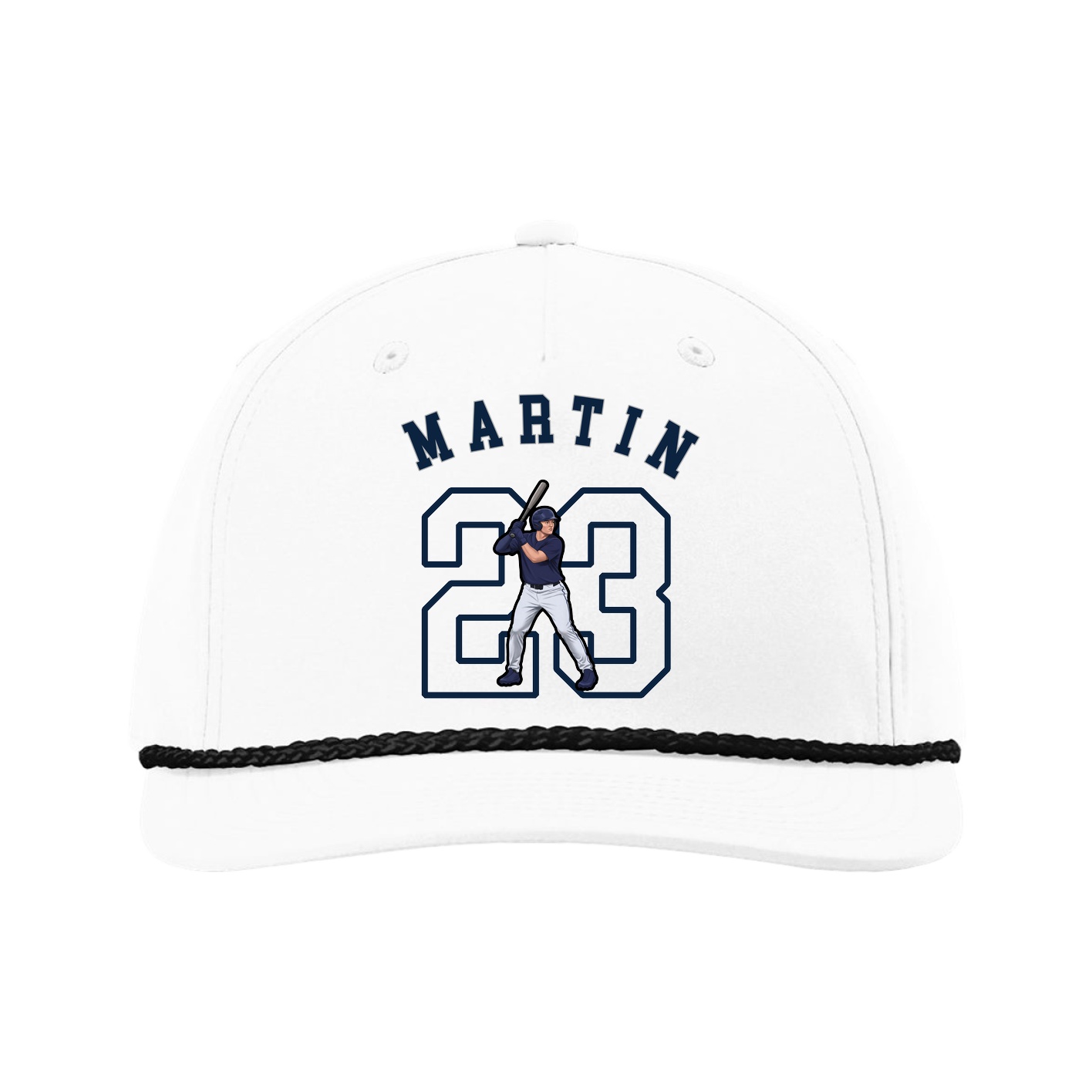 Five-Panel Classic Rope Cap — Shirsey Arch in White