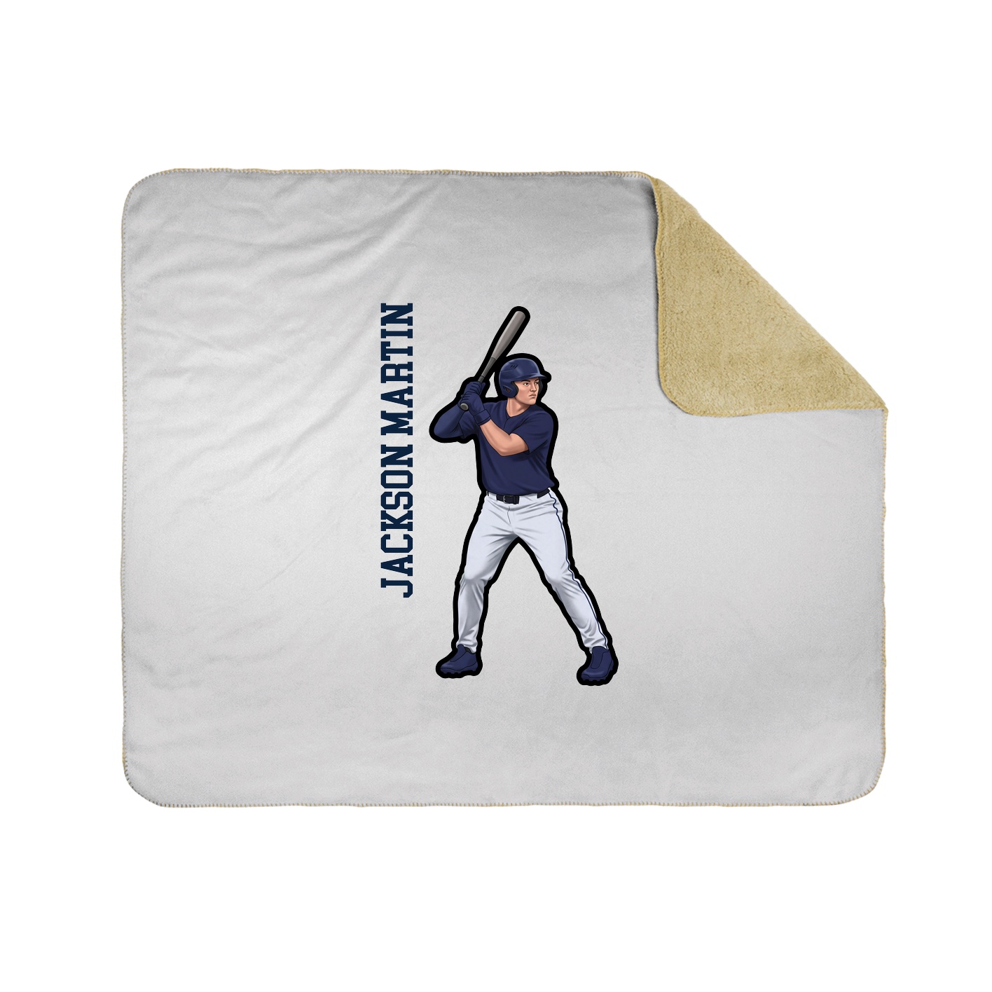 Throw Blanket — Name Vertical in White