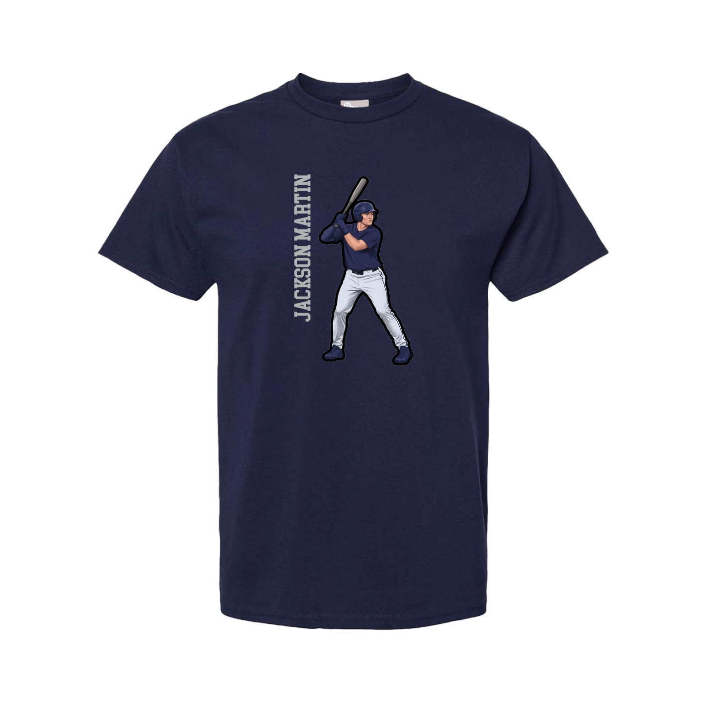 Youth Tee — Name Vertical in Navy
