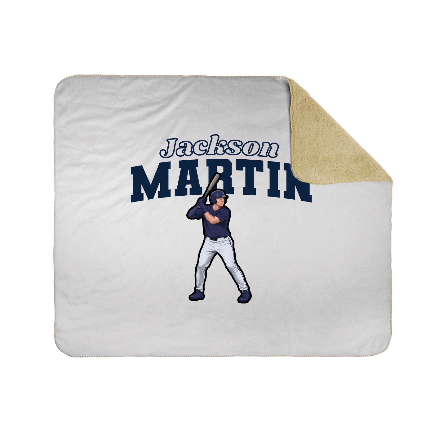 Throw Blanket — Name Arch in White