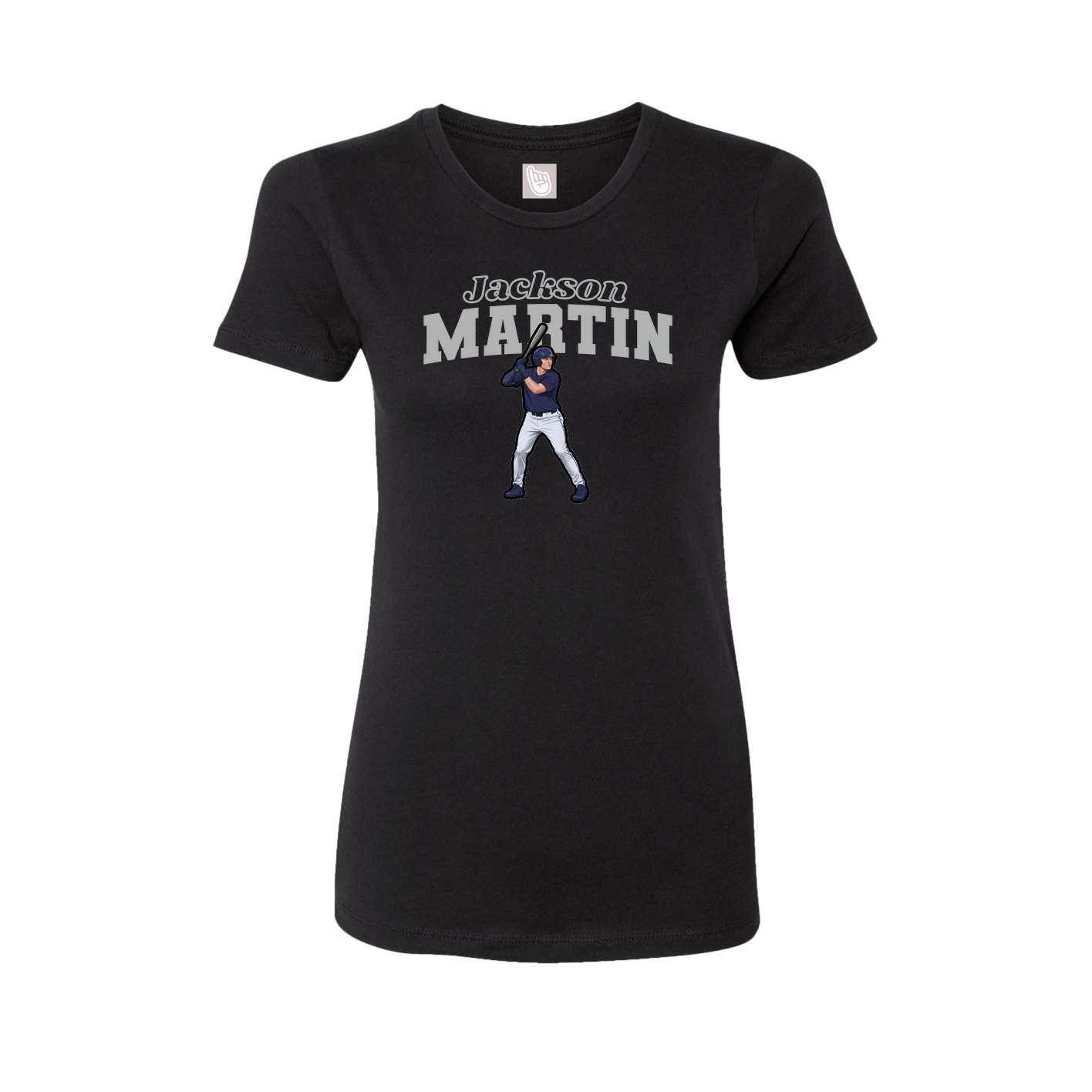 Fitted Women's Tee — Name Arch in Black