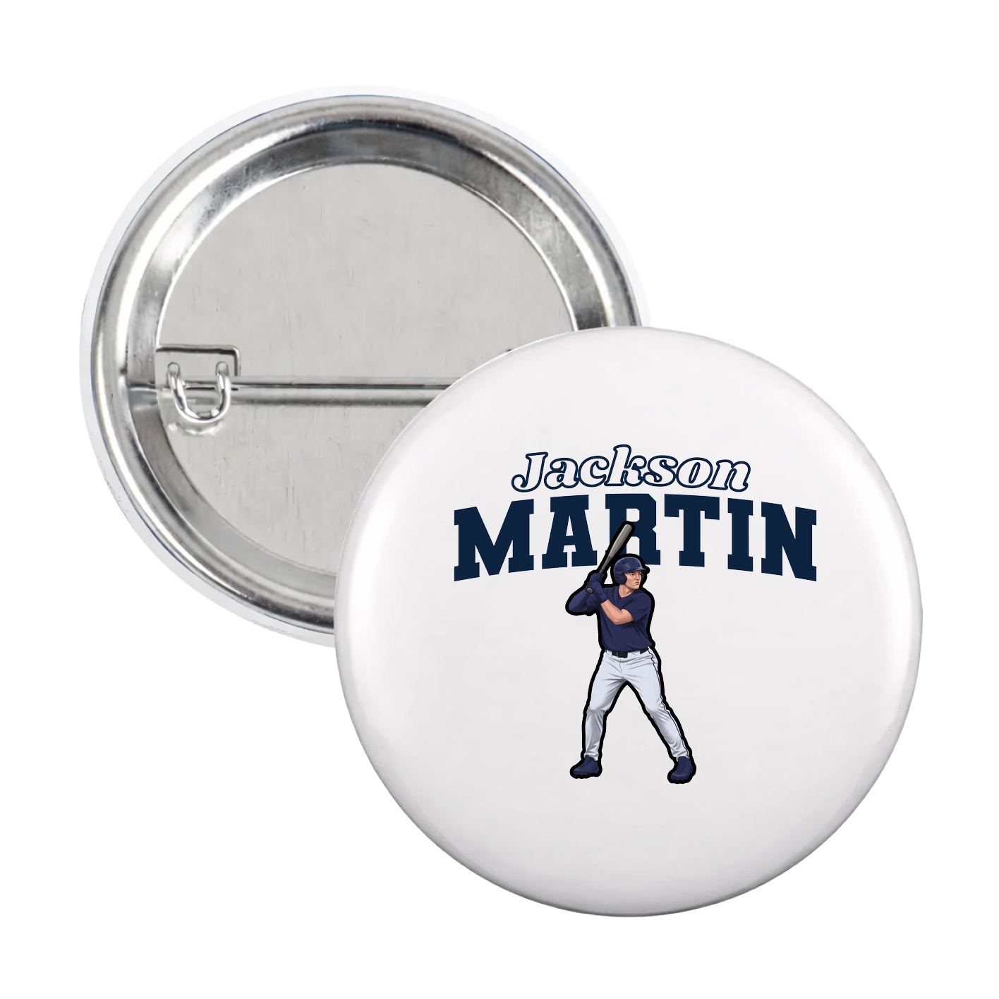 Game Day Button — Name Arch in White
