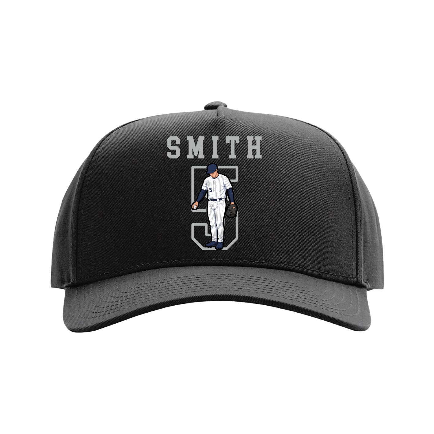 Full Fabric Five-Panel Champ Cap — Shirsey in Black