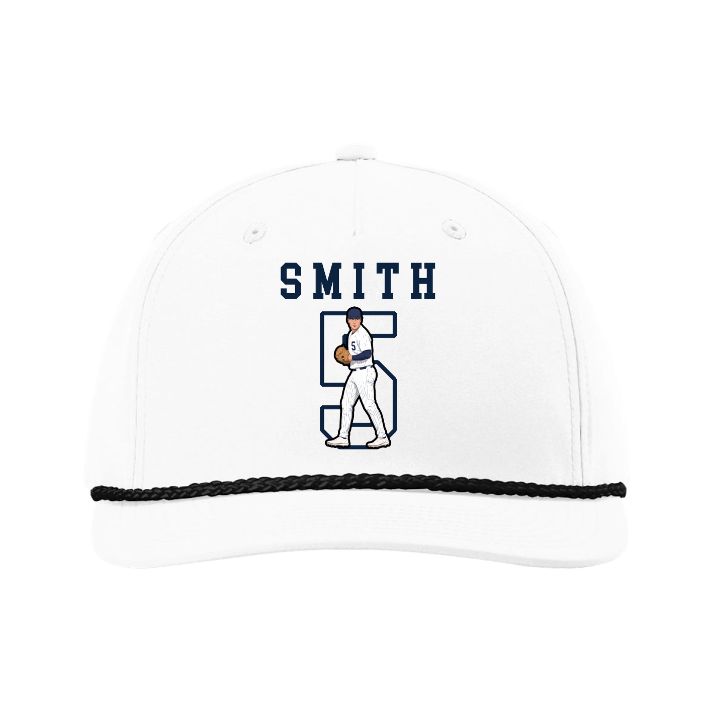 Five-Panel Classic Rope Cap — Shirsey in White