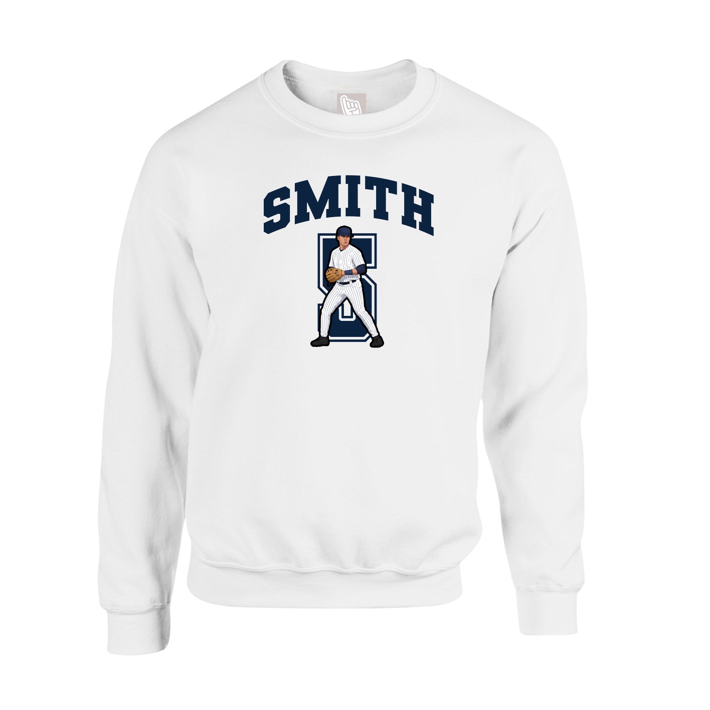 Fleece Crew — Number in White